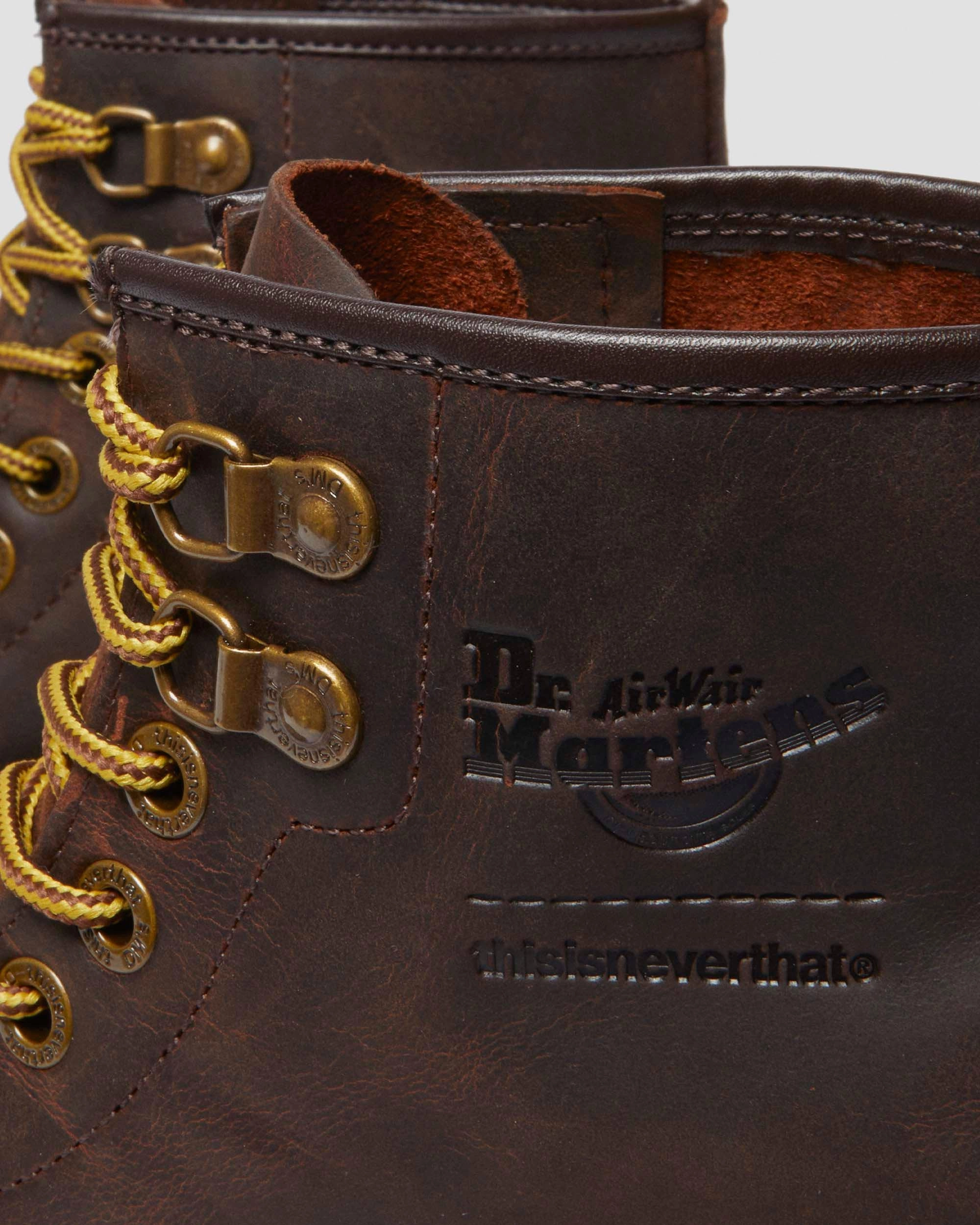 Thisisneverthat 1460 Waxed Full Grain Leather Ankle Boots Tailored Ease Comfort All Ways