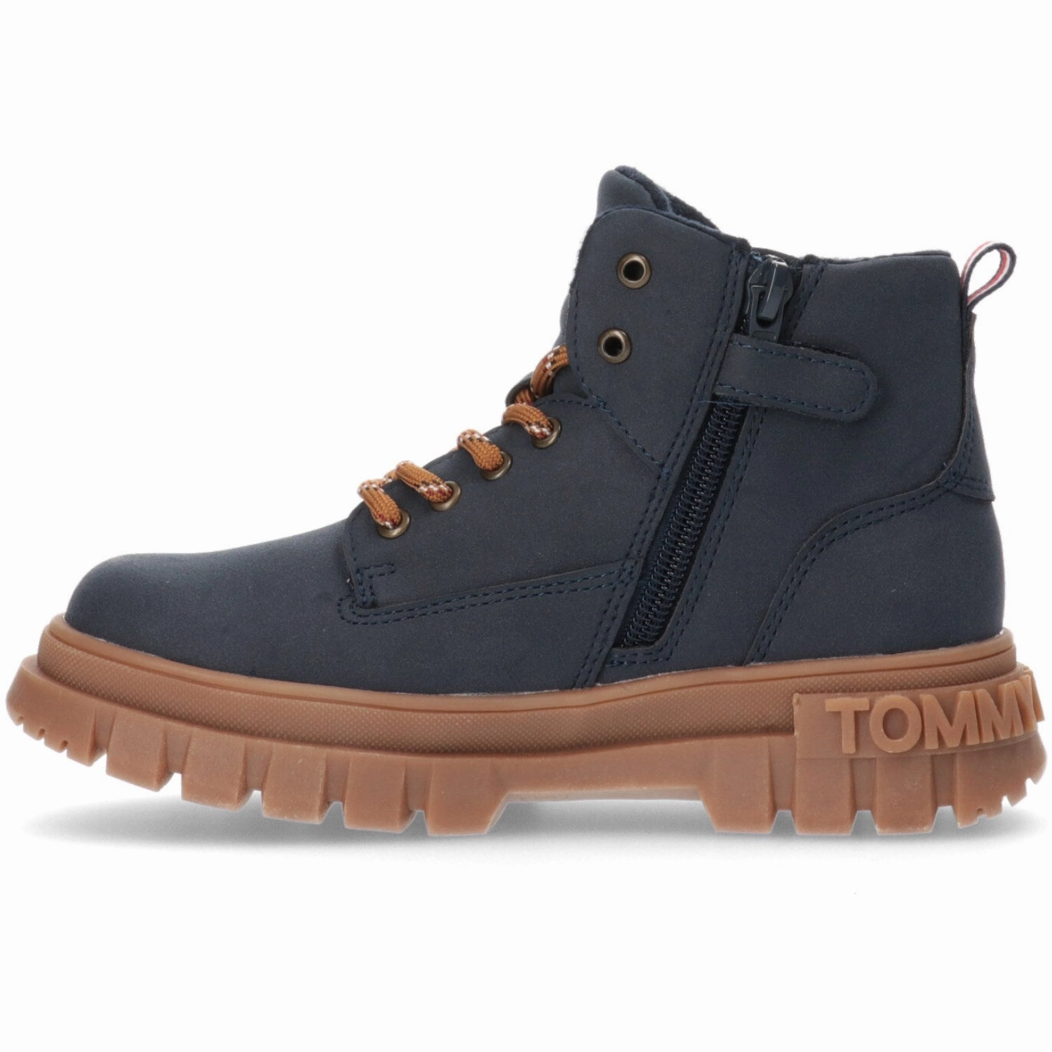 Tommy Hilfiger Blue Lace-Up Bootie Streamlined Edge Essential Gear