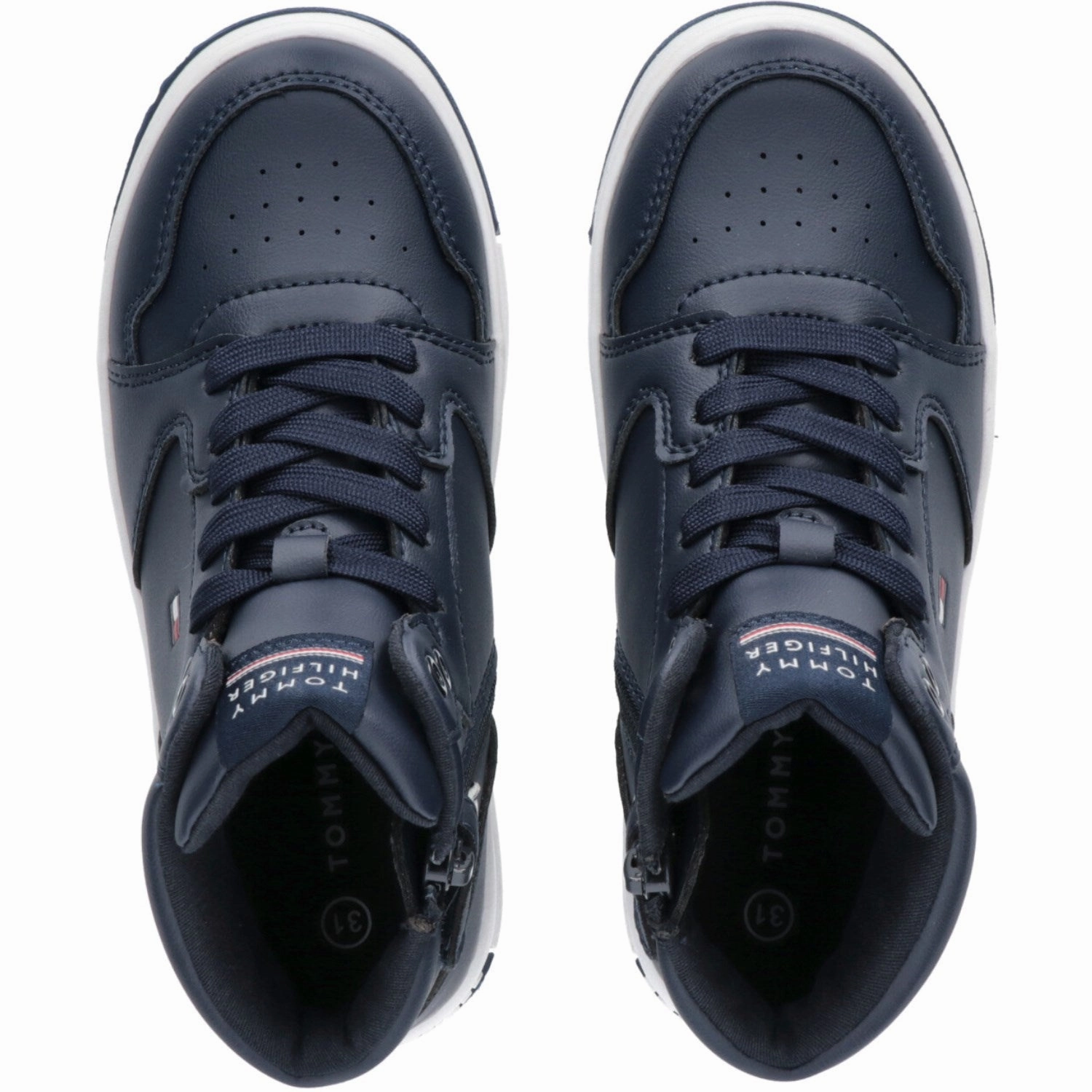 Tommy Hilfiger Blue Mid Cutlace-Up Sneaker Seamless Outfit