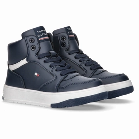 Style That Adapts Tommy Hilfiger Blue Mid Cutlace-Up Sneaker