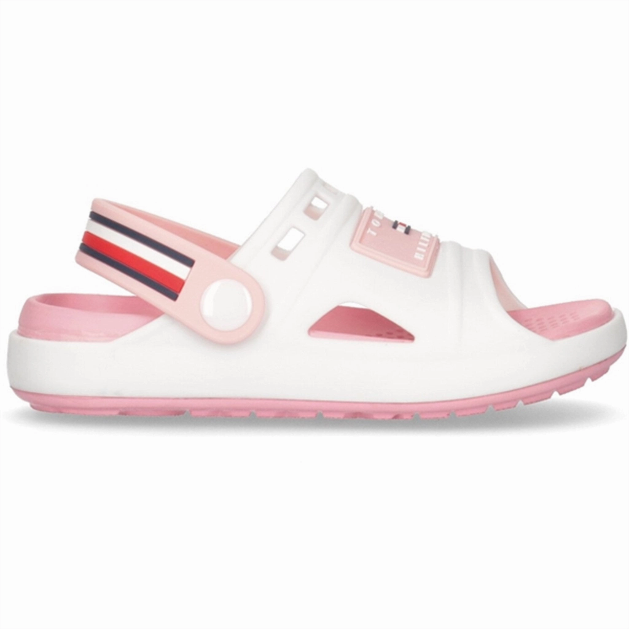 Style In Balance Versatile Build Tommy Hilfiger Comfy Sandal White/Pink