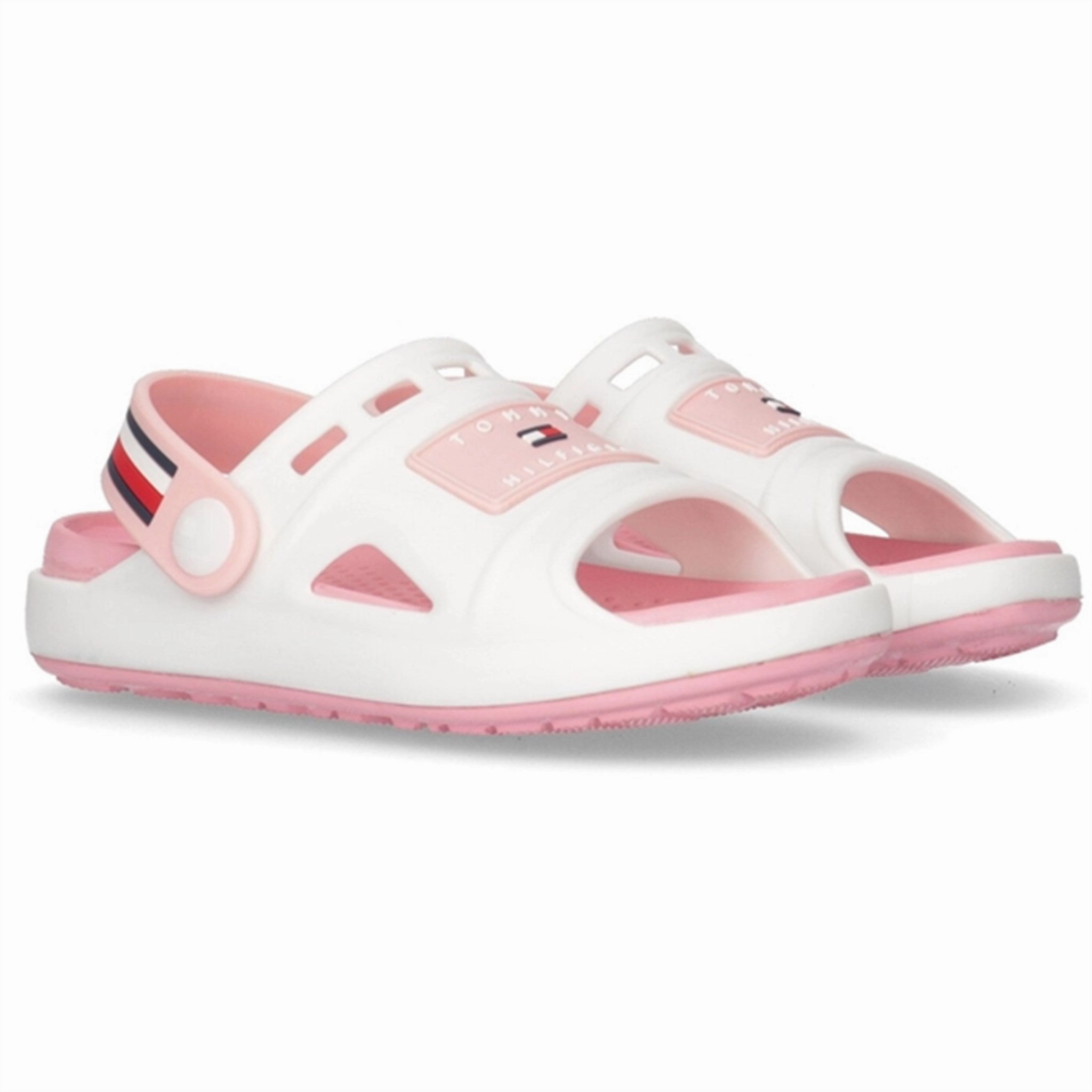 Tommy Hilfiger Comfy Sandal White/Pink Style In Action