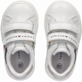 Beyond The Basics Tommy Hilfiger Flag Low Cut Velcro Sneakers White/Silver
