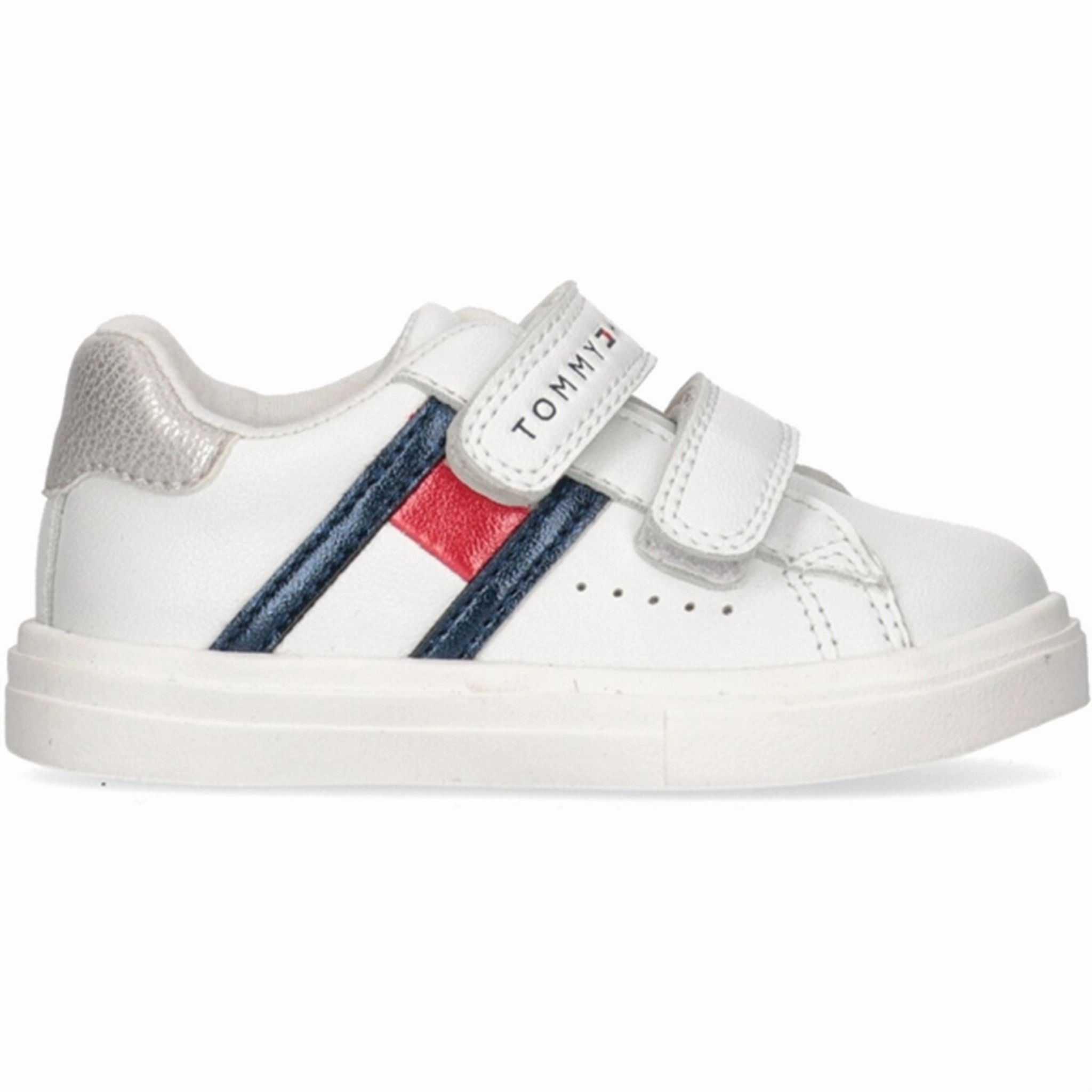 Express In Ease Tommy Hilfiger Flag Low Cut Velcro Sneakers White/Silver