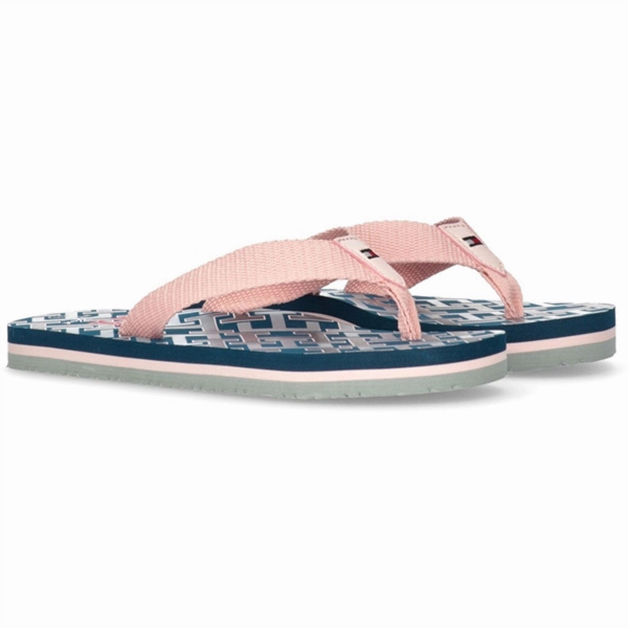 Tommy Hilfiger Logo Flip Flop Blue/Pink Motion Living Cool In Motion