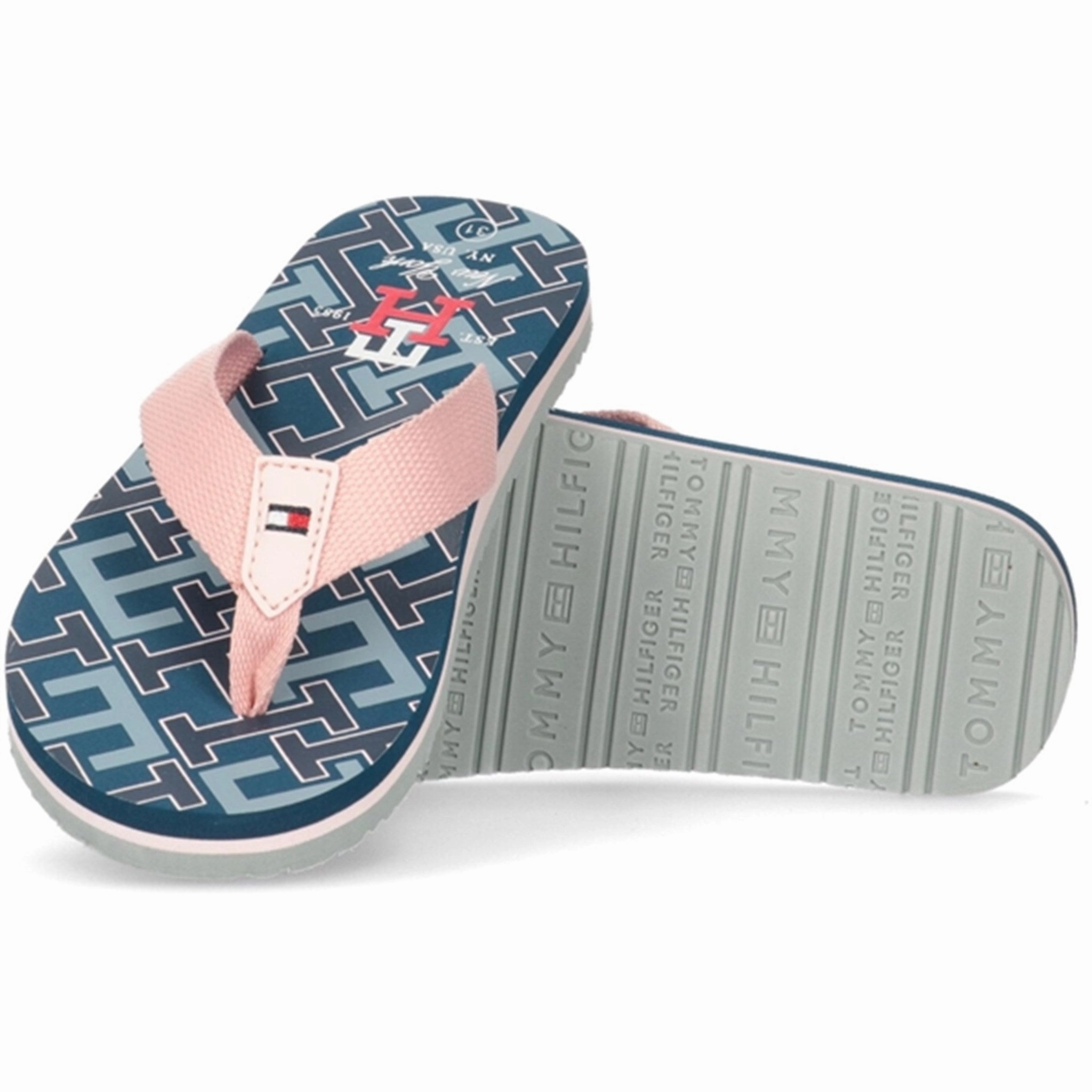 Your Core Layer Motion Elements Tommy Hilfiger Logo Flip Flop Blue/Pink