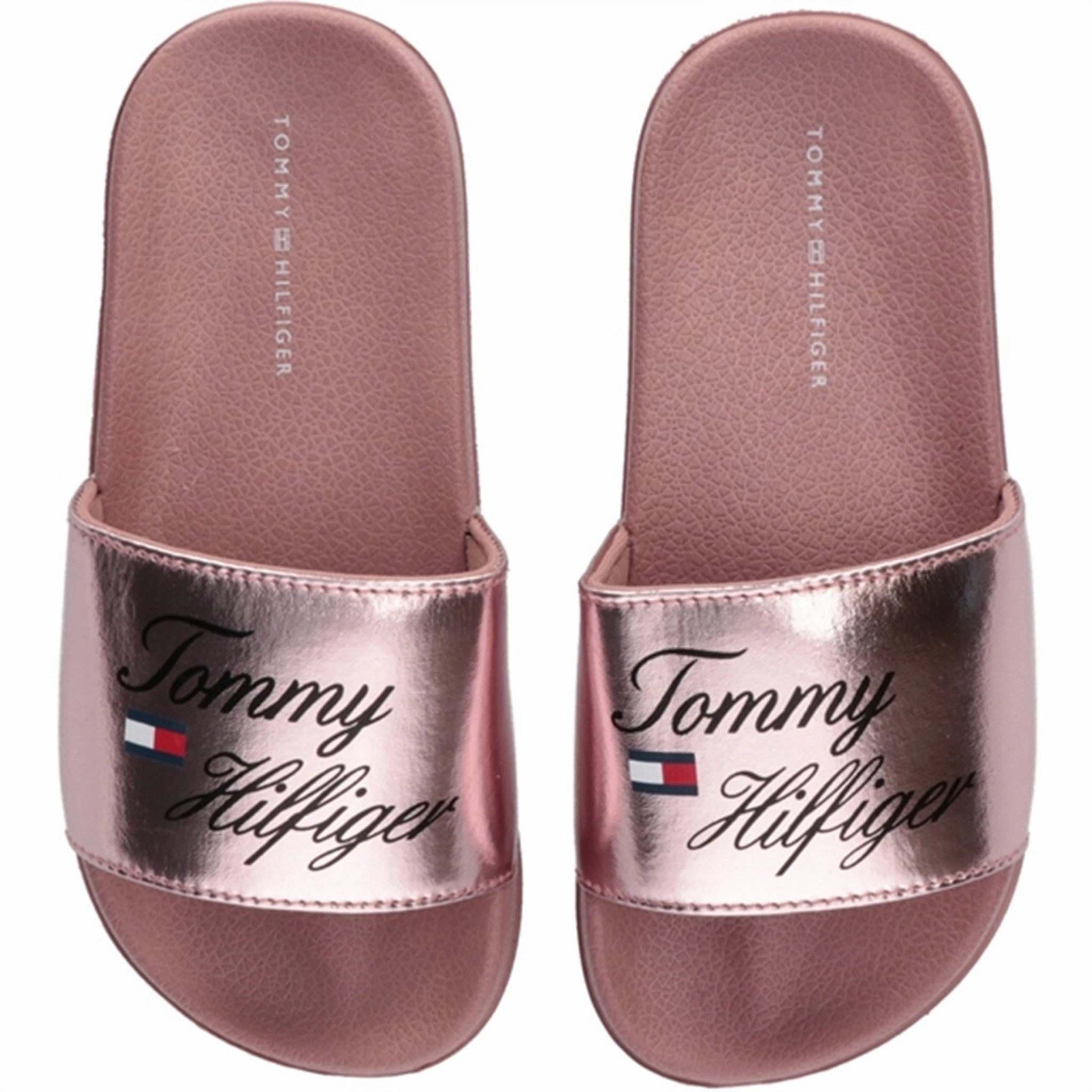 Tommy Hilfiger Logo Pool Slide Rose Gold Seasonal Updates