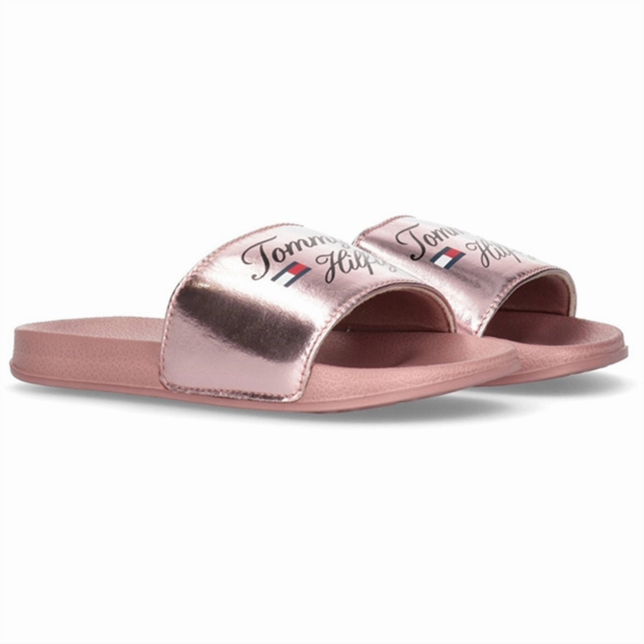 Tommy Hilfiger Logo Pool Slide Rose Gold Ease In Motion