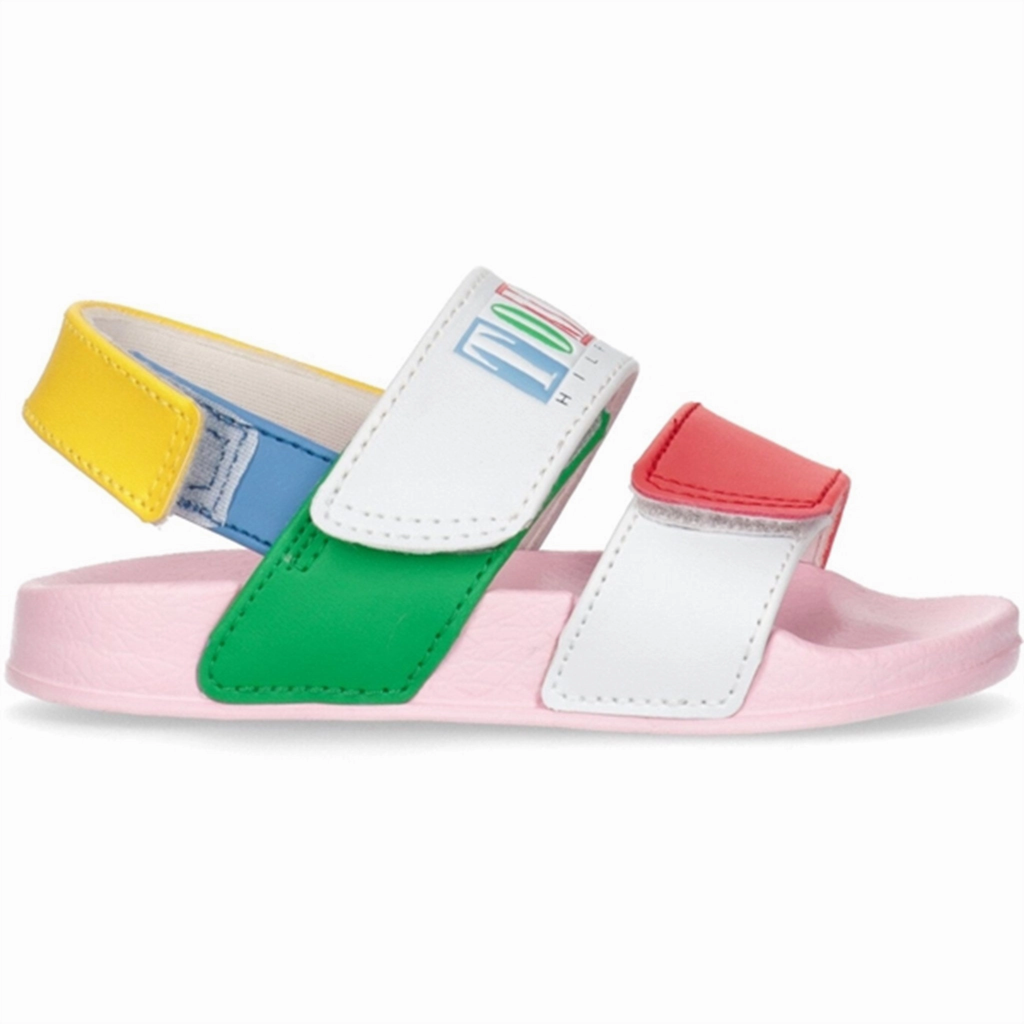 Tommy Hilfiger Logo Velcro Sandal White/Multi Form And Motion Fresh Silhouette
