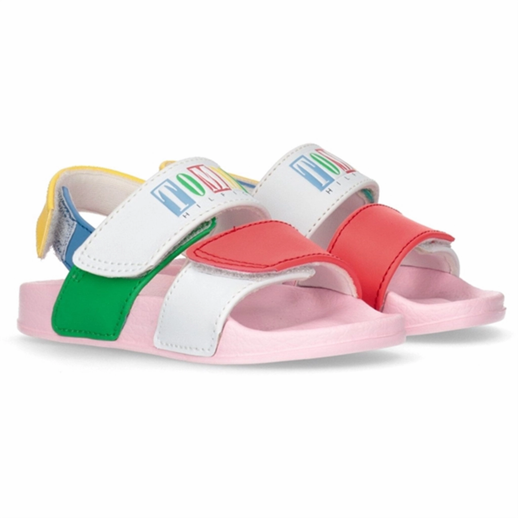 Laid-Back Luxe Fit-Flow Tommy Hilfiger Logo Velcro Sandal White/Multi