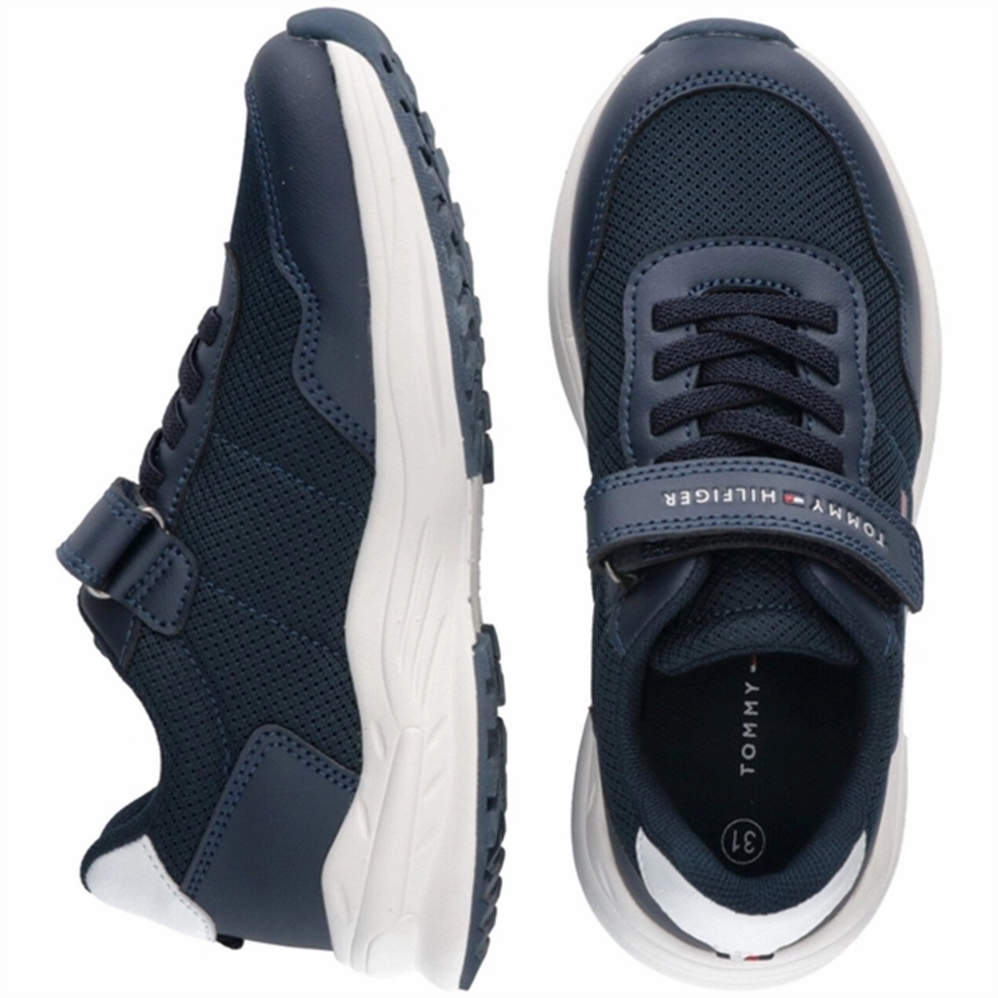 Tommy Hilfiger Low Cut Lace-Up Velcro Sneaker Blue Style Without Noise