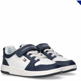 Simplify Style Modern Rhythm Tommy Hilfiger Low Cut Lace-Up Velcro Sneaker Blue/White
