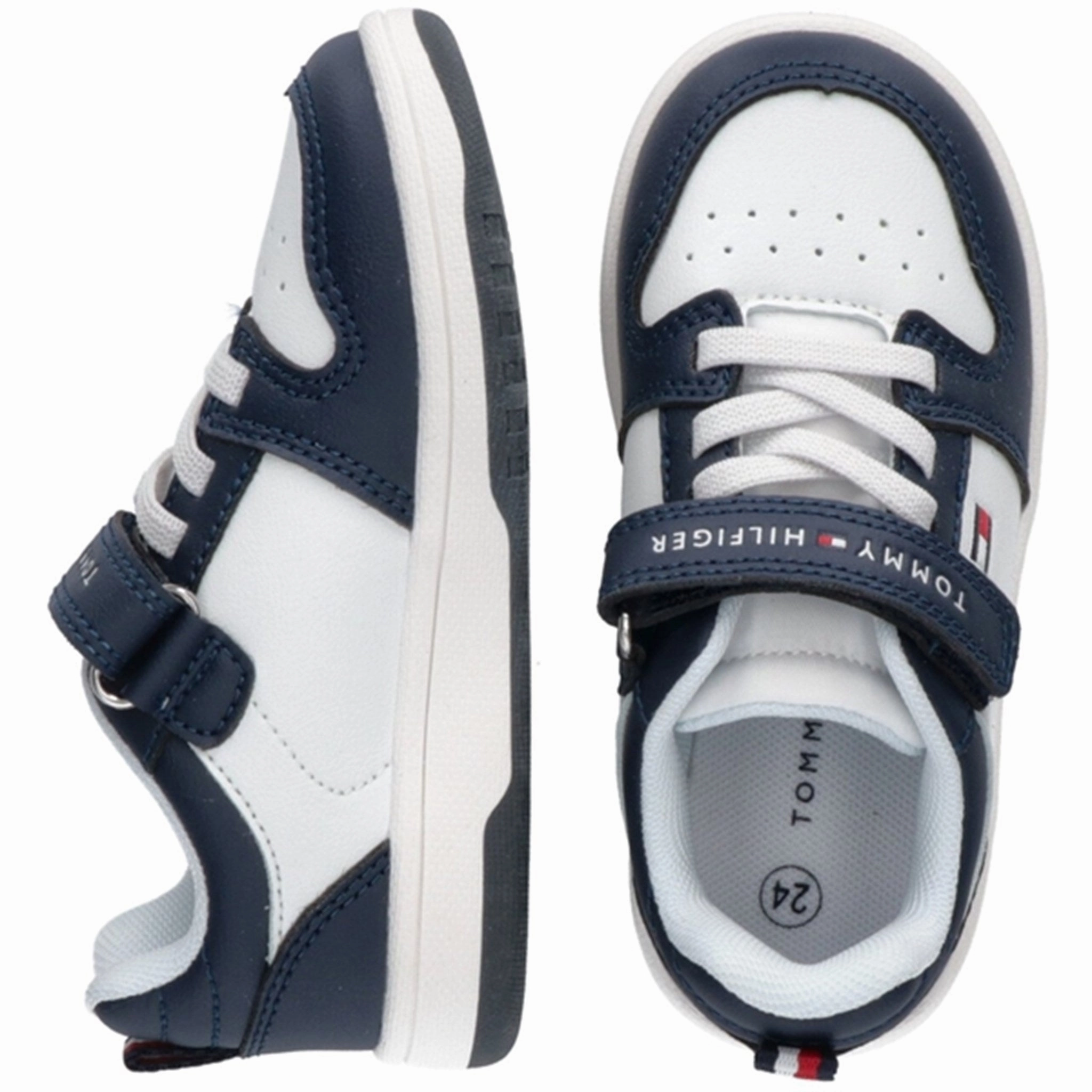 Comfort Refined Refined To Go Tommy Hilfiger Low Cut Lace-Up Velcro Sneaker Blue/White