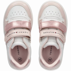 Smooth Layers Core-Driven Tommy Hilfiger Low Cut Velcro Sneakers Pink/White