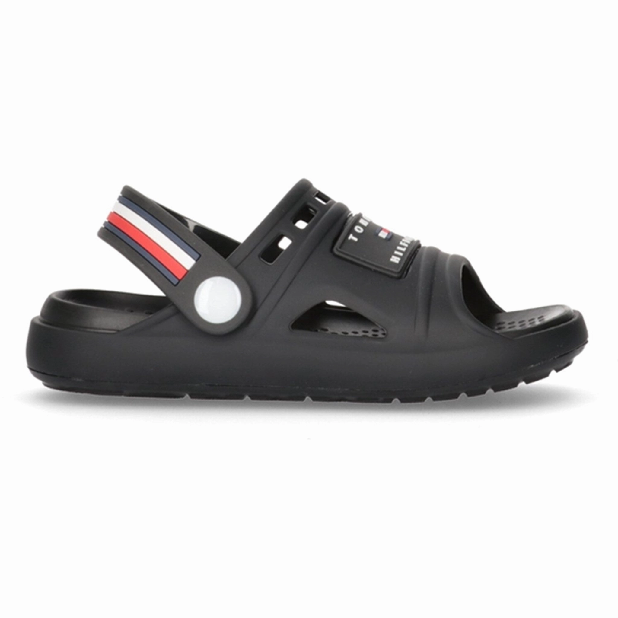 Calm Layers Tommy Hilfiger Stripes Comfy Sandal Black