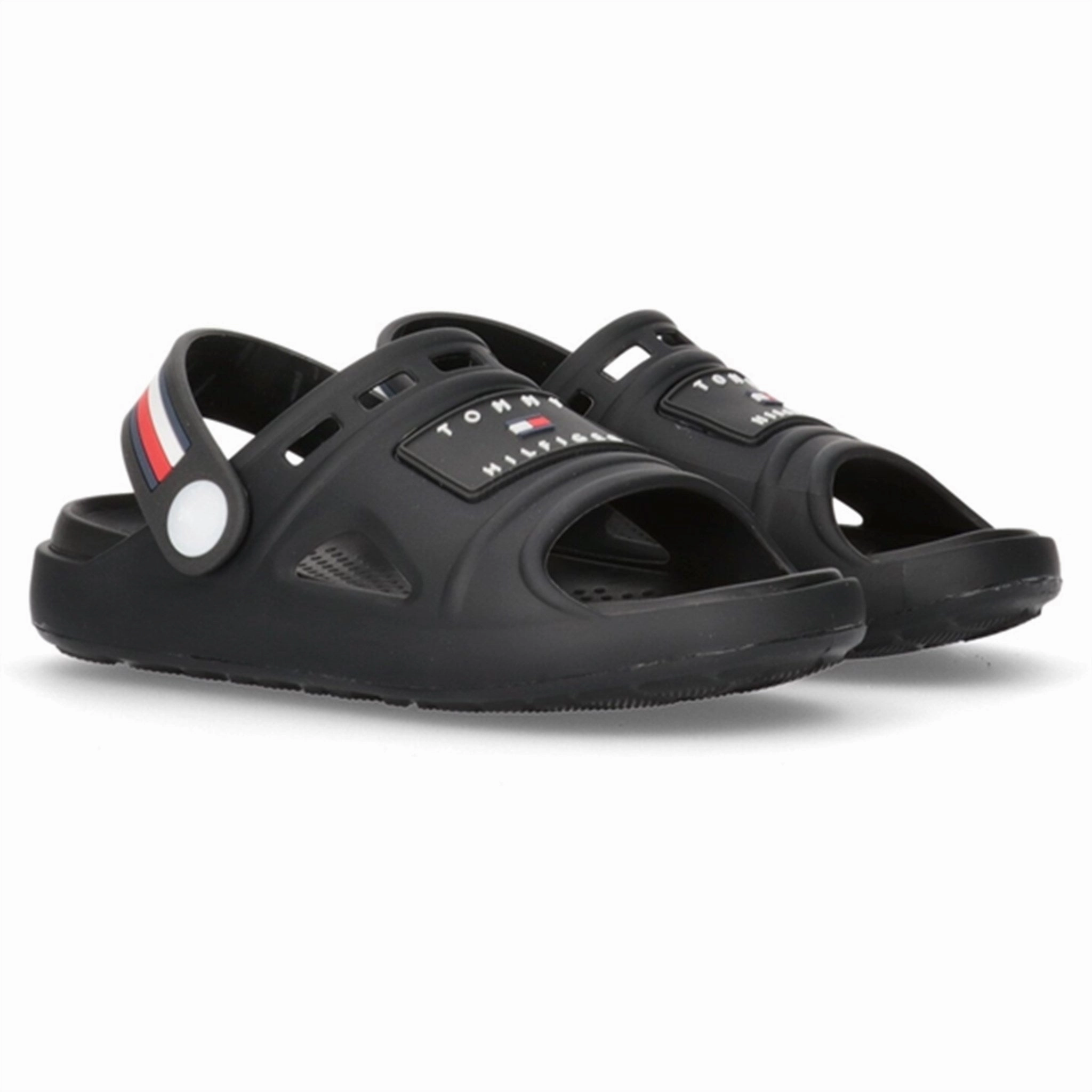 Easy Motion Inspired Layerwear Tommy Hilfiger Stripes Comfy Sandal Black
