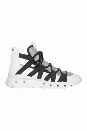 Form And Function Lace Up Sneaker In Bianco Roccia Nero