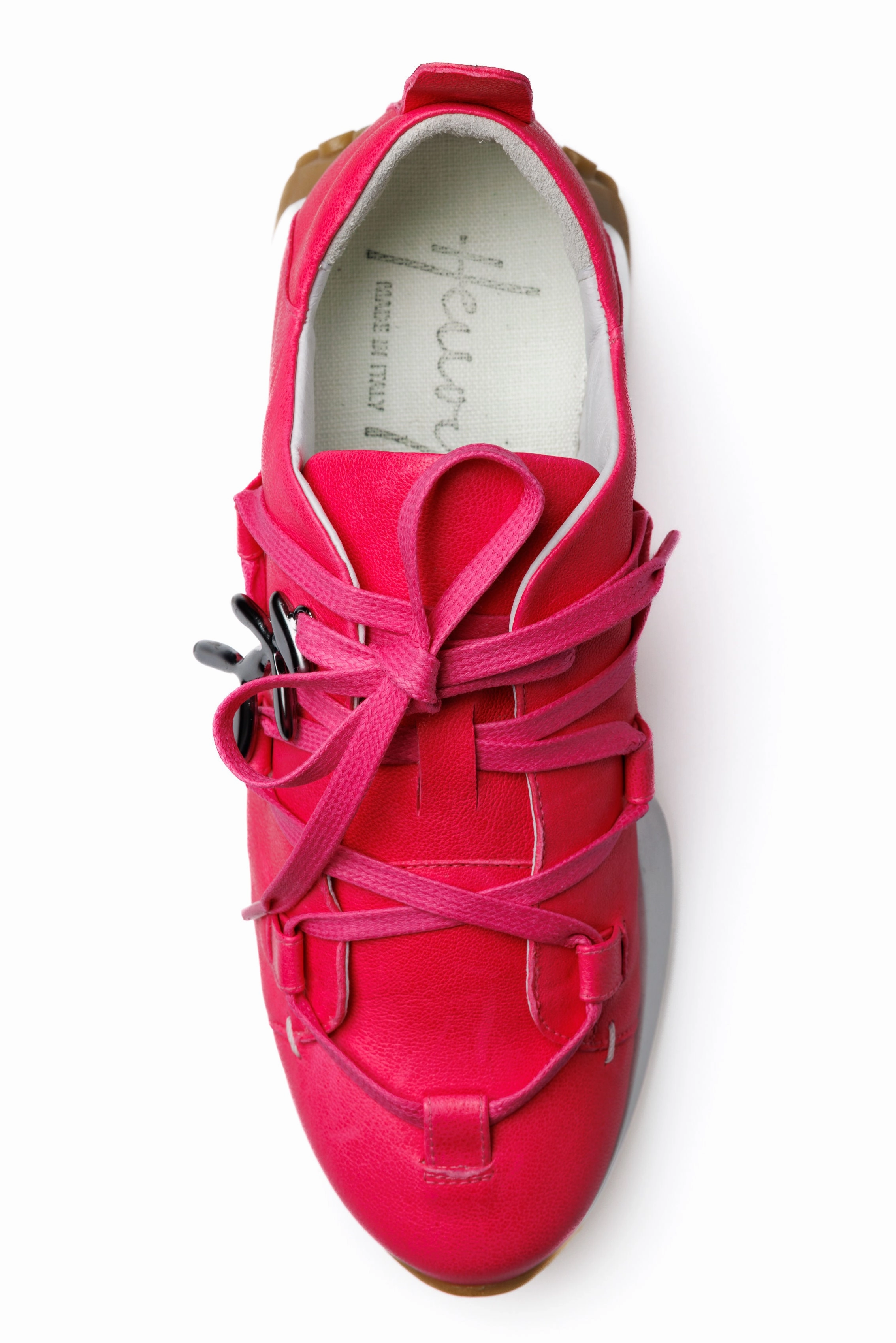 Old Iron Leather Sneaker In Fuxia Core-Centric