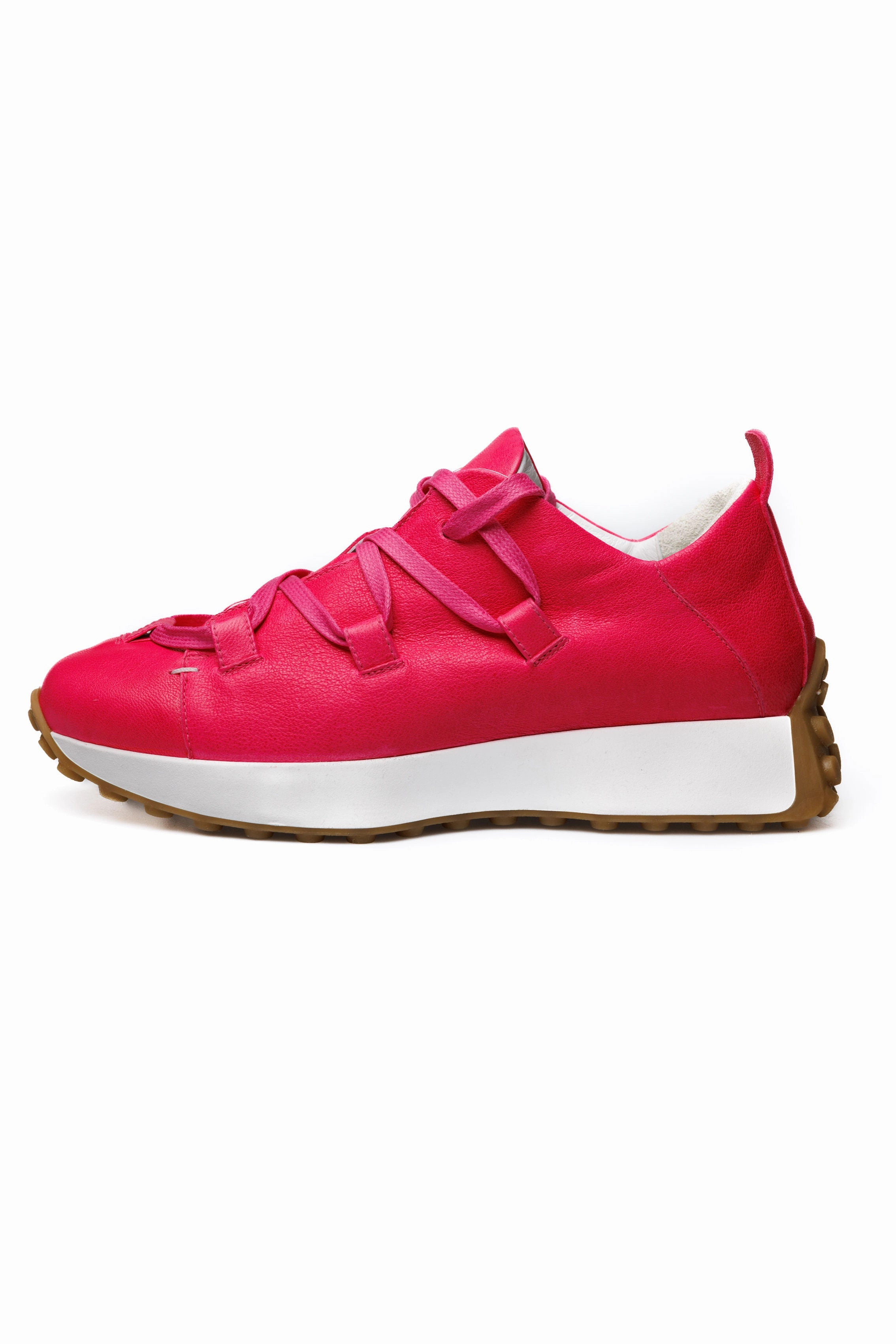 Optimized Rhythm Old Iron Leather Sneaker In Fuxia