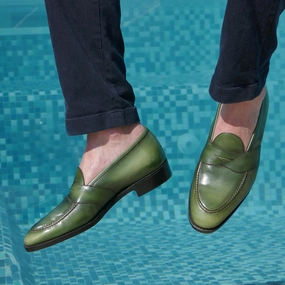 Quiet Vibe Future-Light Piet Penny Loafer - Monstera Green