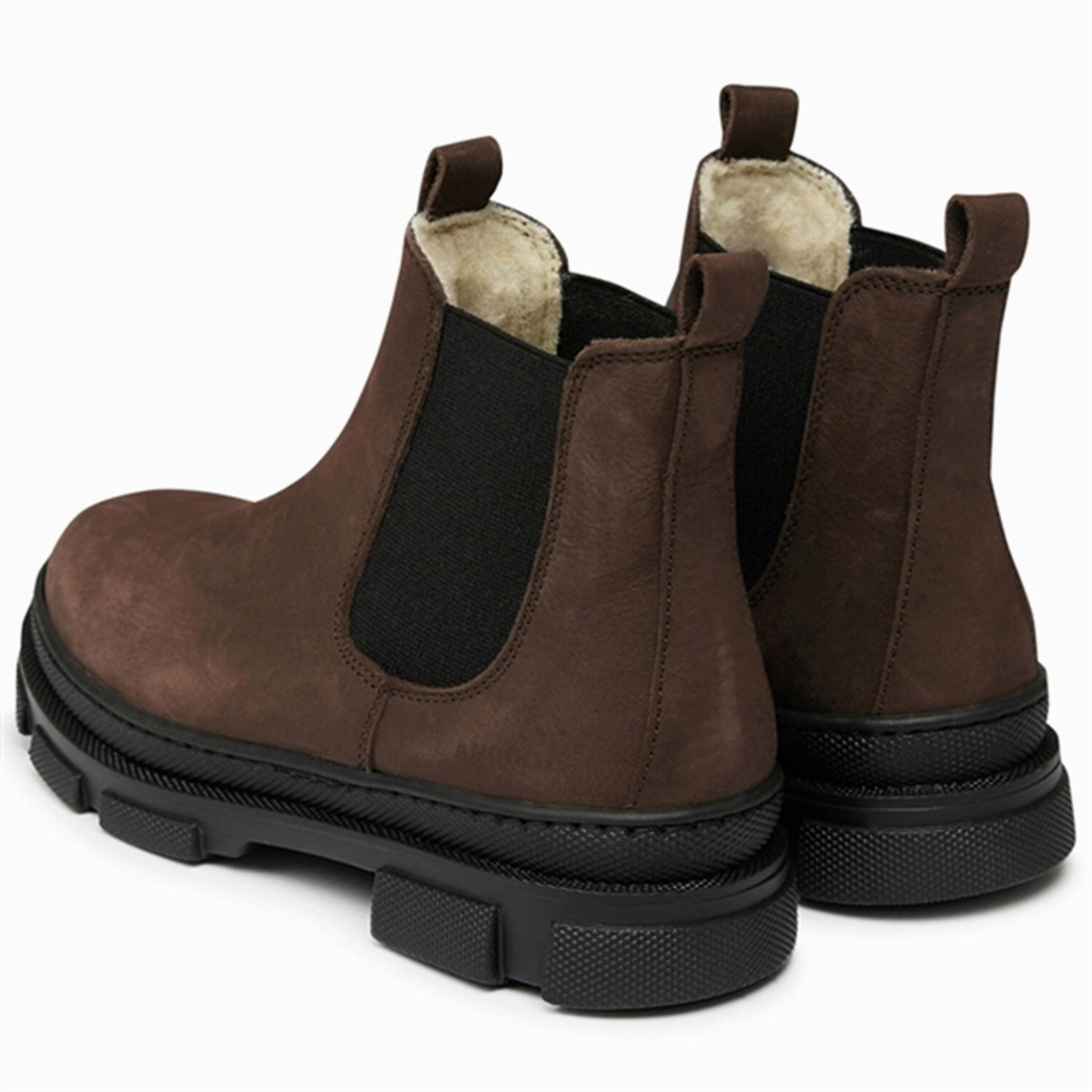 Angulus Chelsea Boots W Elastic And Wool Lining Brown/Black Future Fit Comfort-Driven