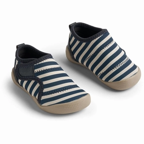 Layered City Form-Focused Wheat Beach Shoe Shawn Indigo Stripe