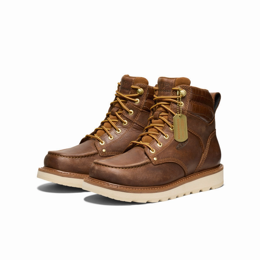 Edge In Motion Men'S Cincinnati 6" Boot (Soft Toe) X Noon Goons   |  Leather Brown/Off White