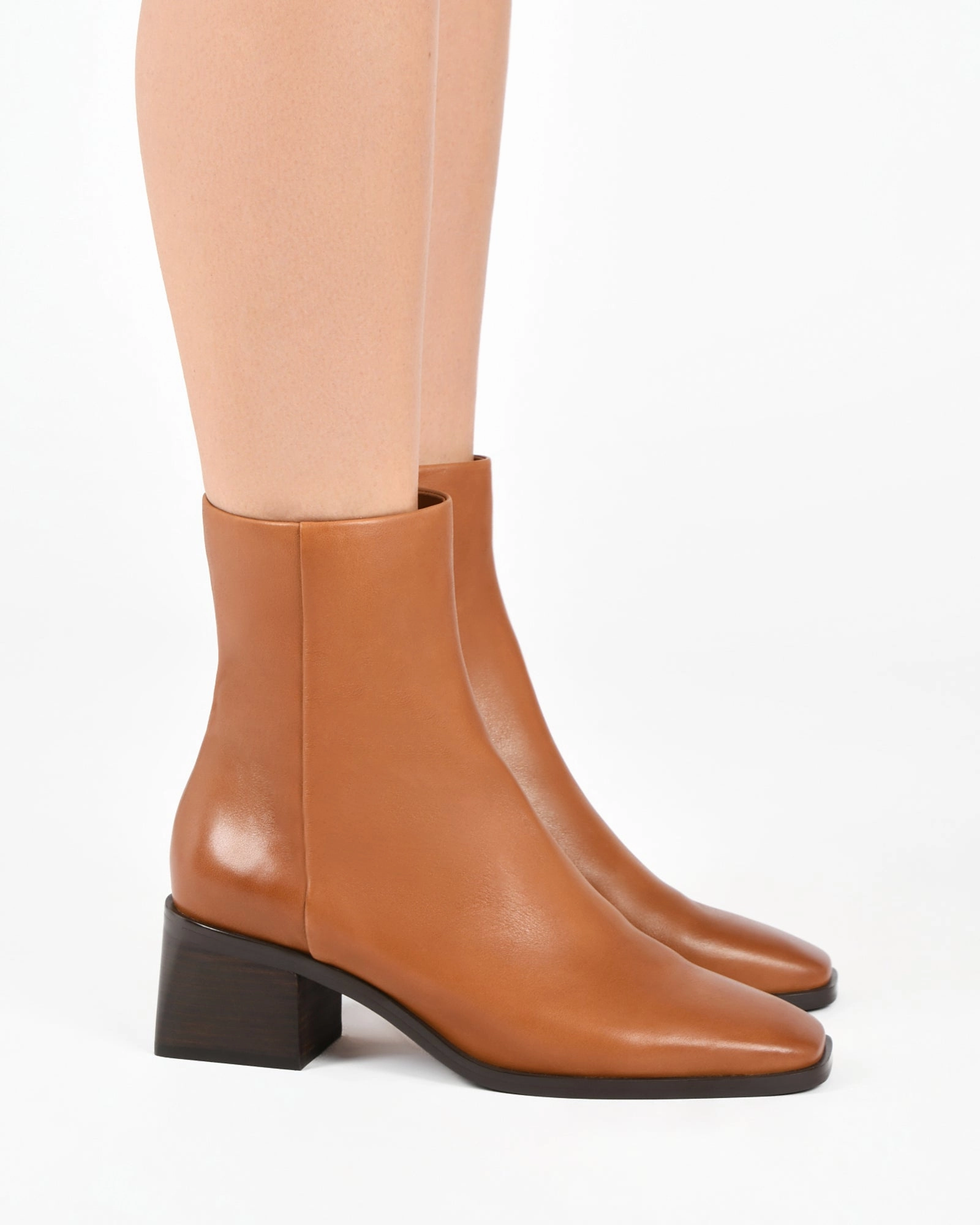 Structured Freedom Quade Mid Ankle Boots True Tan Leather