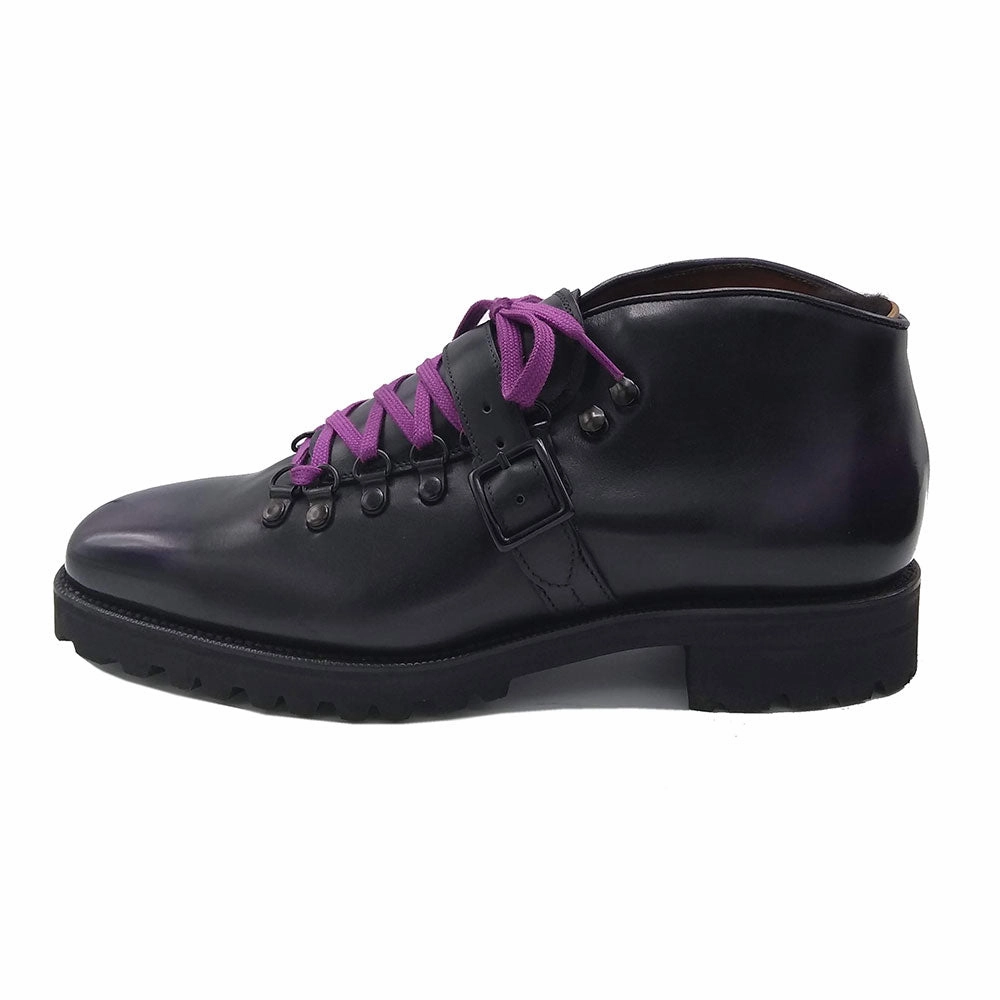 Borcego Mountain Boot With Strap Mto - Black & Purple Box Calf Refined To Go Core Elements