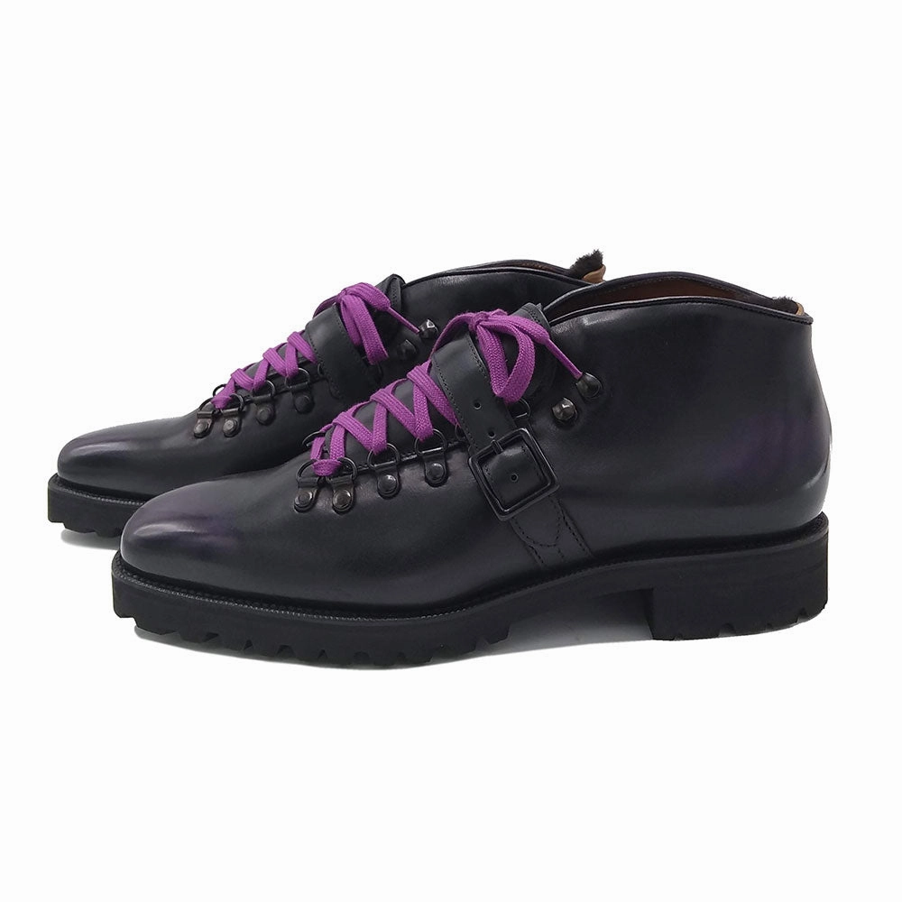 Crafted For Calm Less Is Bold Borcego Mountain Boot With Strap Mto - Black & Purple Box Calf