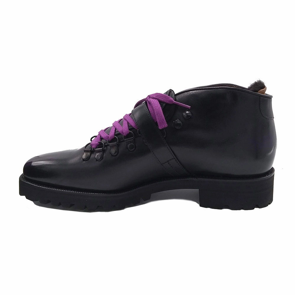Next-Level Casual Borcego Mountain Boot With Strap Mto - Black & Purple Box Calf