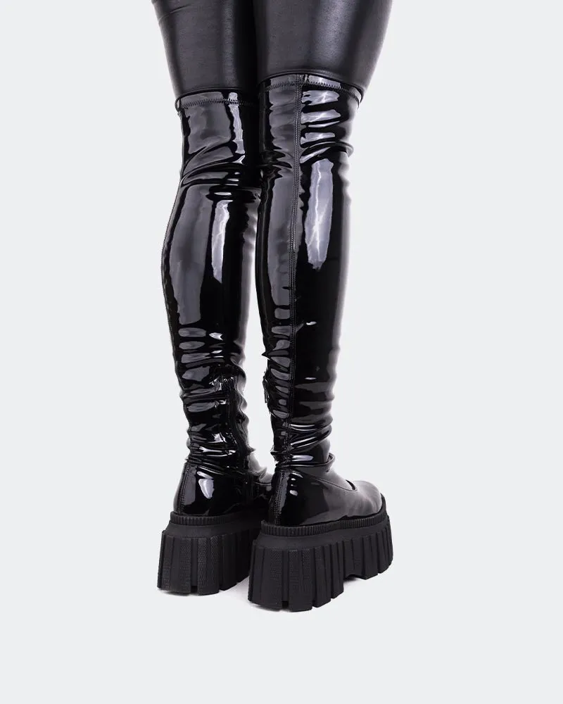 Letar Black Patent Shift Into Ease
