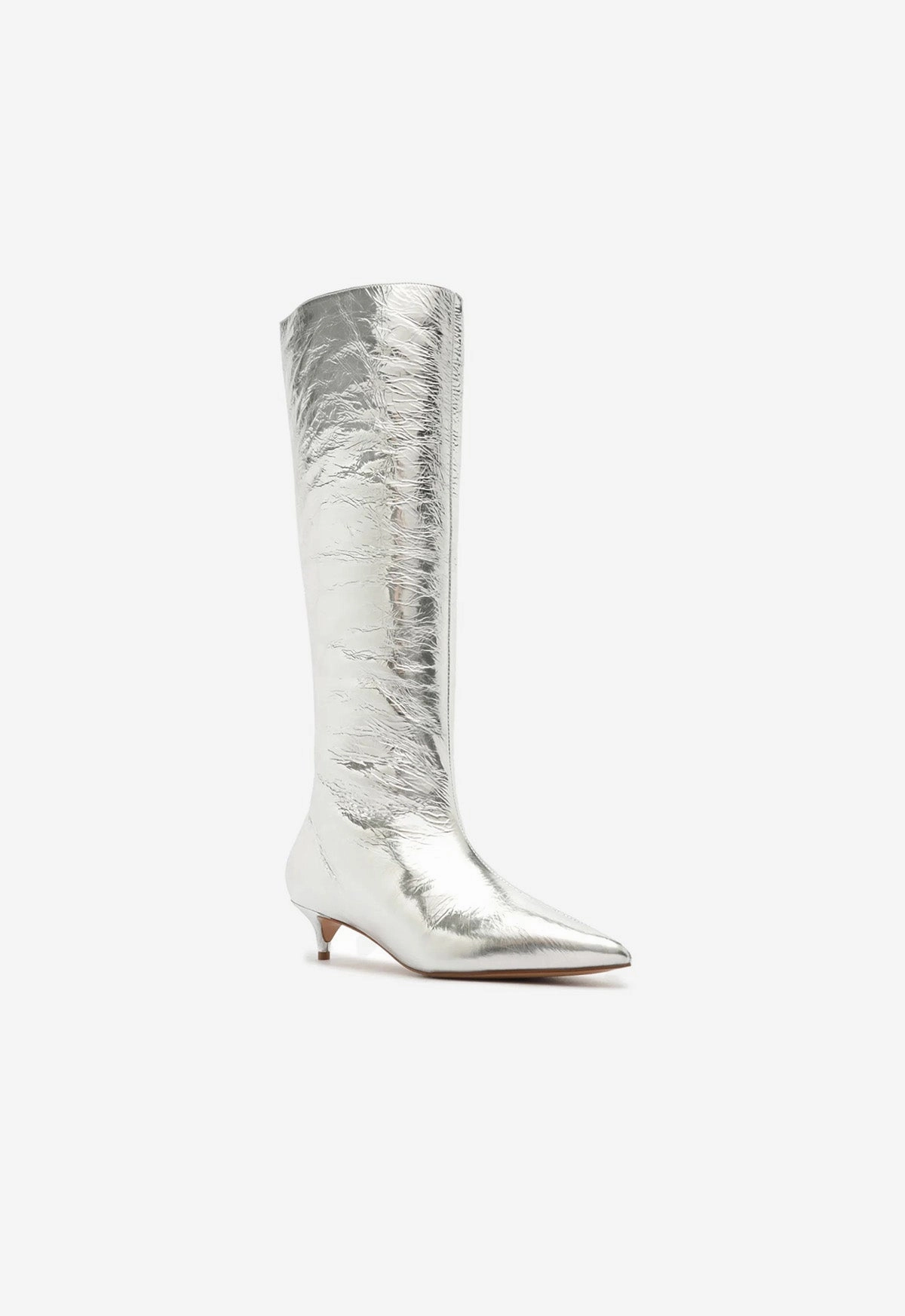Pure Look Modular Design Gail Up Smashed Metallic Leather Boot