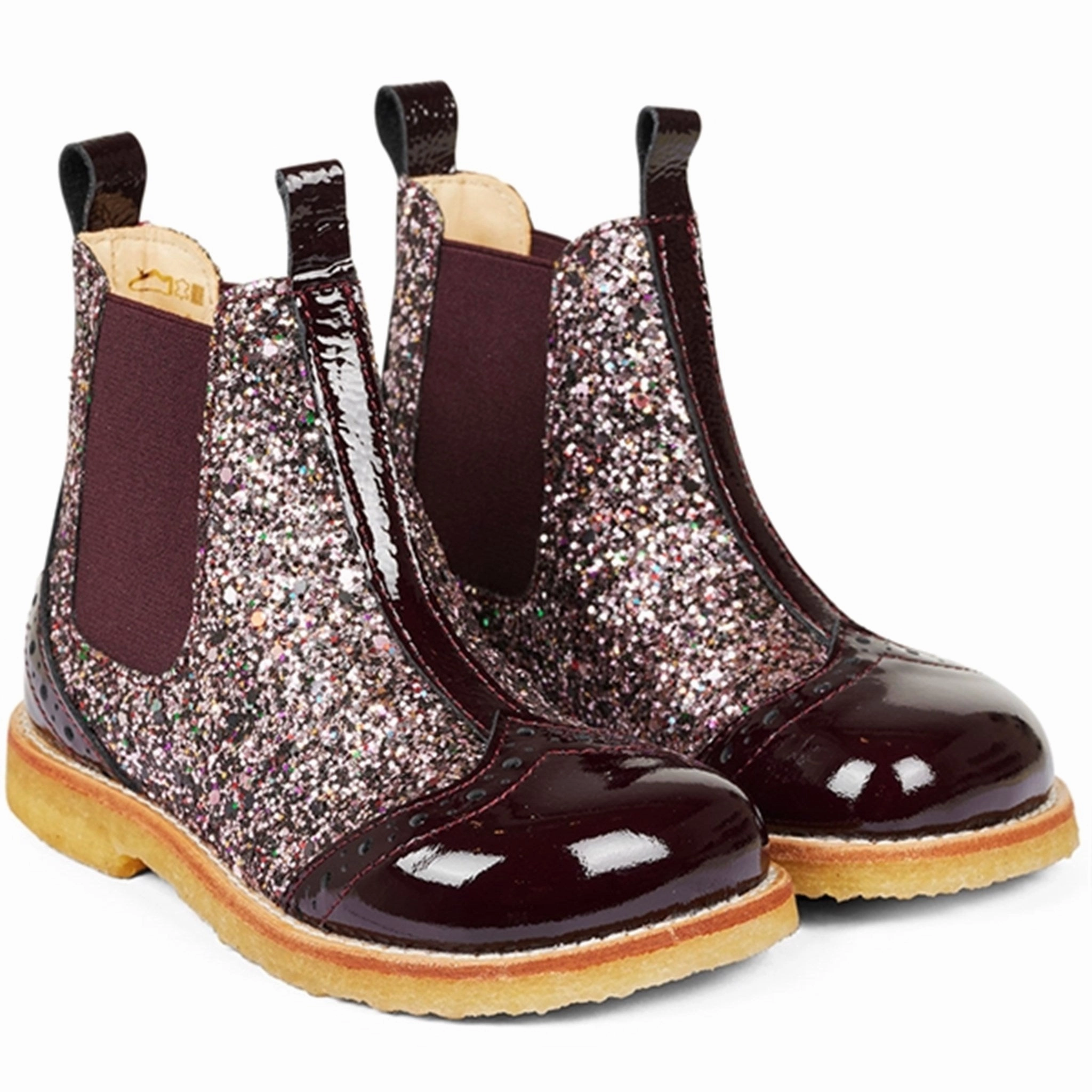 Layer Your World Form In Action Angulus Chelsea Boots Bordeaux/Bordeaux Glitter/Elastic