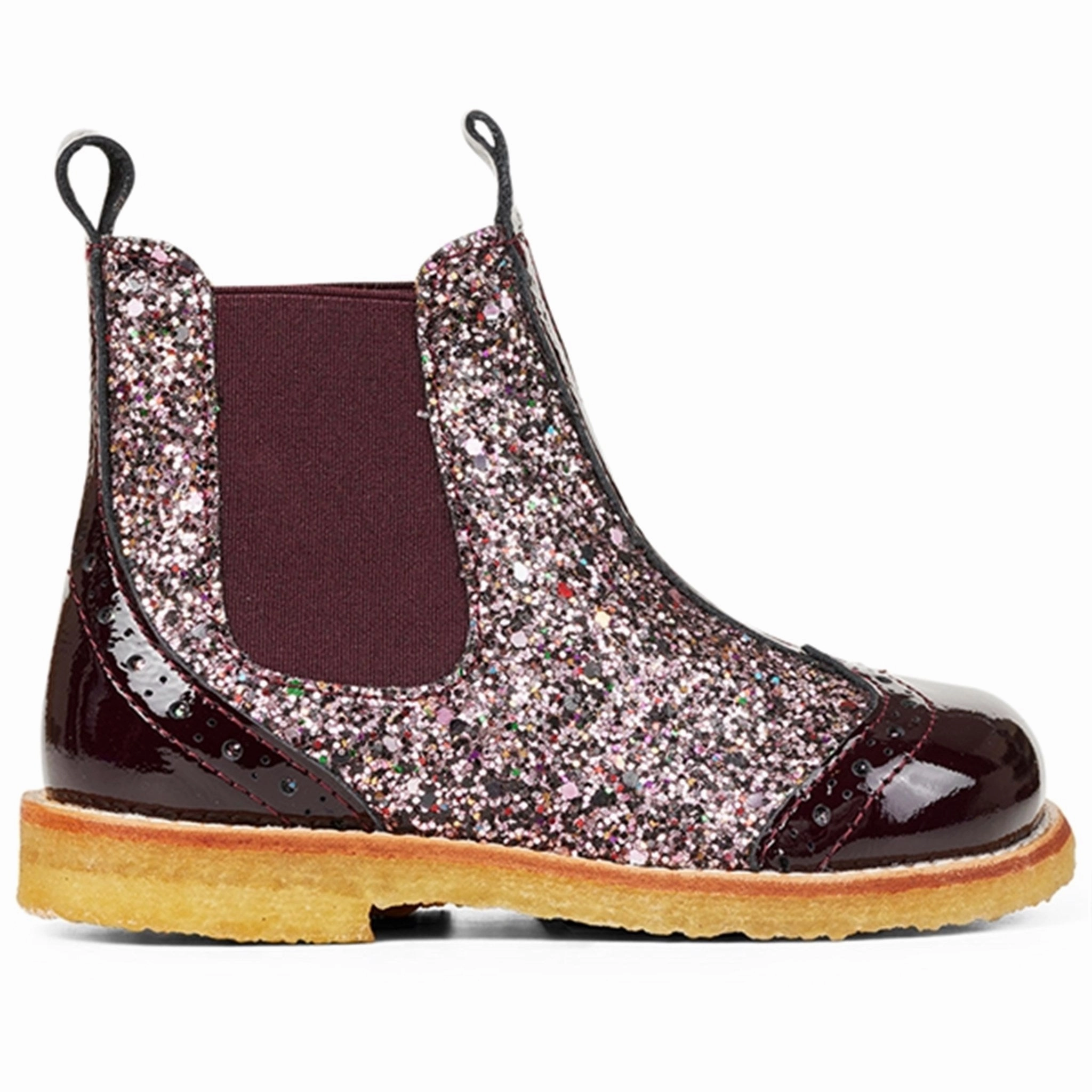 City State Purely You Angulus Chelsea Boots Bordeaux/Bordeaux Glitter/Elastic