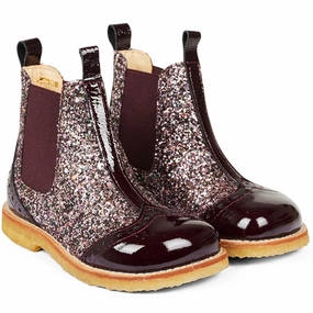 Layer Your World Form In Action Angulus Chelsea Boots Bordeaux/Bordeaux Glitter/Elastic
