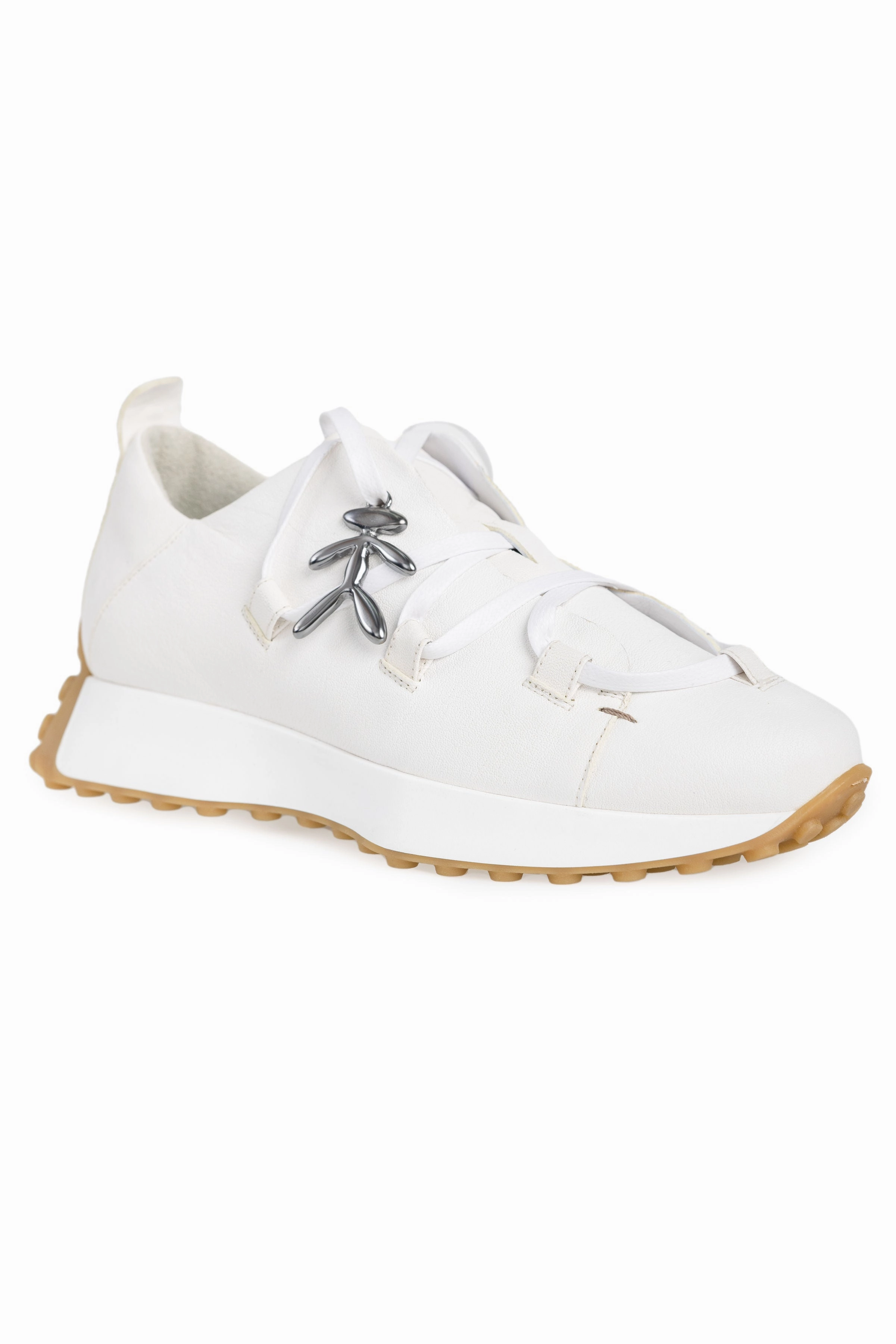 Old Iron Leather Sneaker In Bianco Pure Rhythm Form And Function