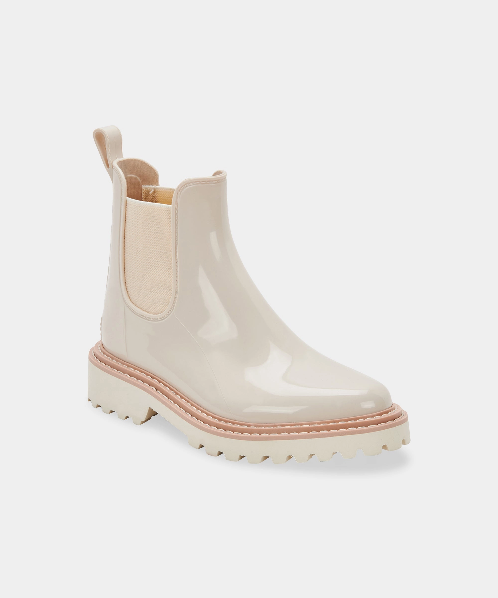 Active Lifestyle Gear Stormy Rainboots Ivory Patent Stella