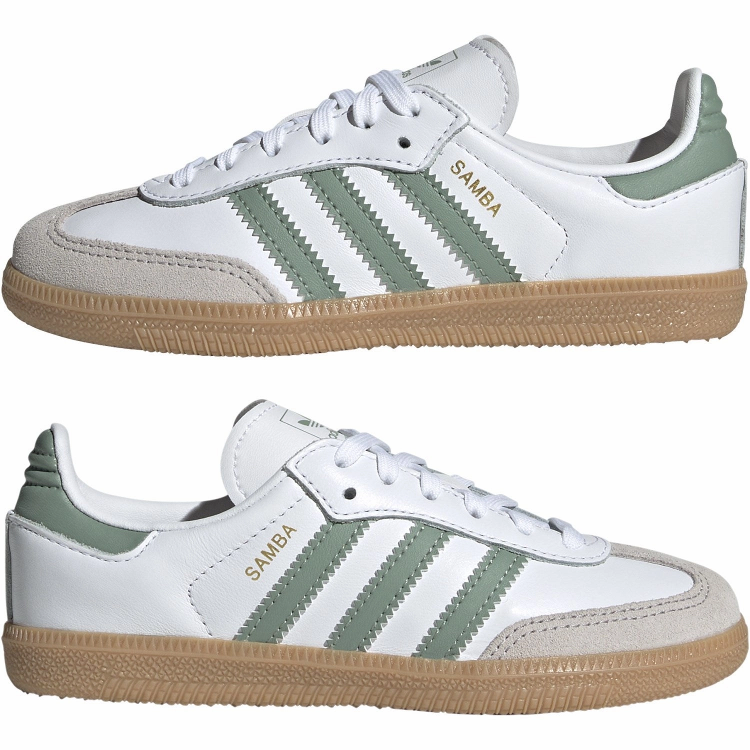 Adidas Originals Ftwr White/Silver Green/Gum 3 Samba Og C Sneakers Engineered Profile