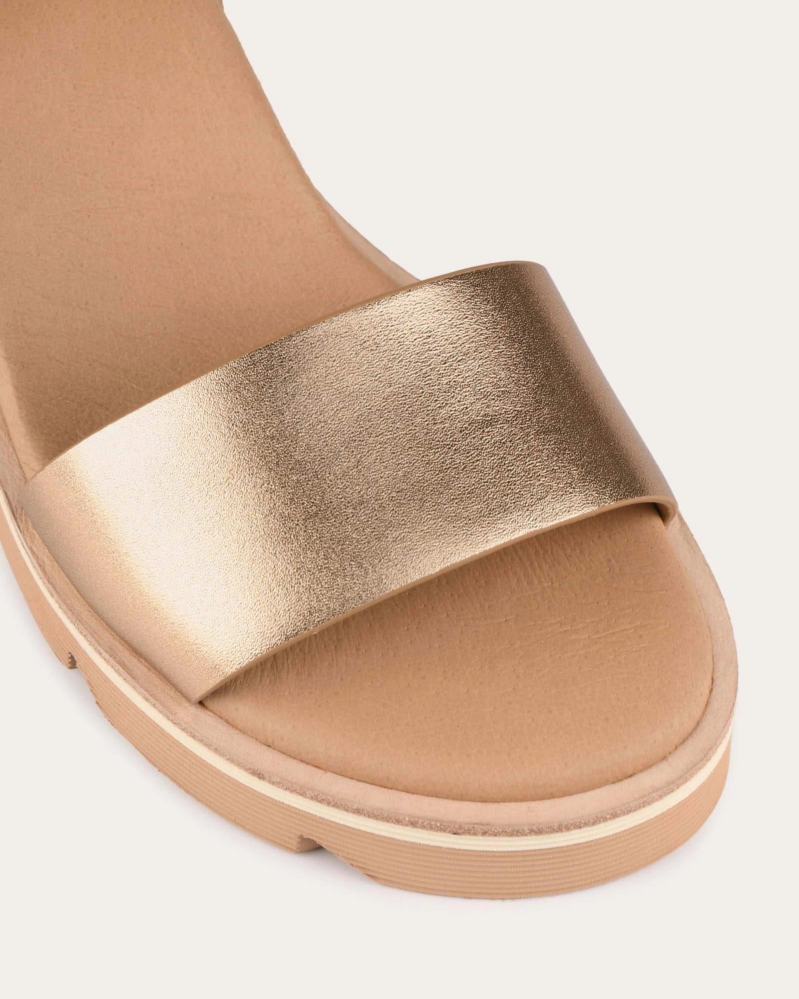 Katie Mid Heel Wedge Sandals Gold Leather Clarity In Motion