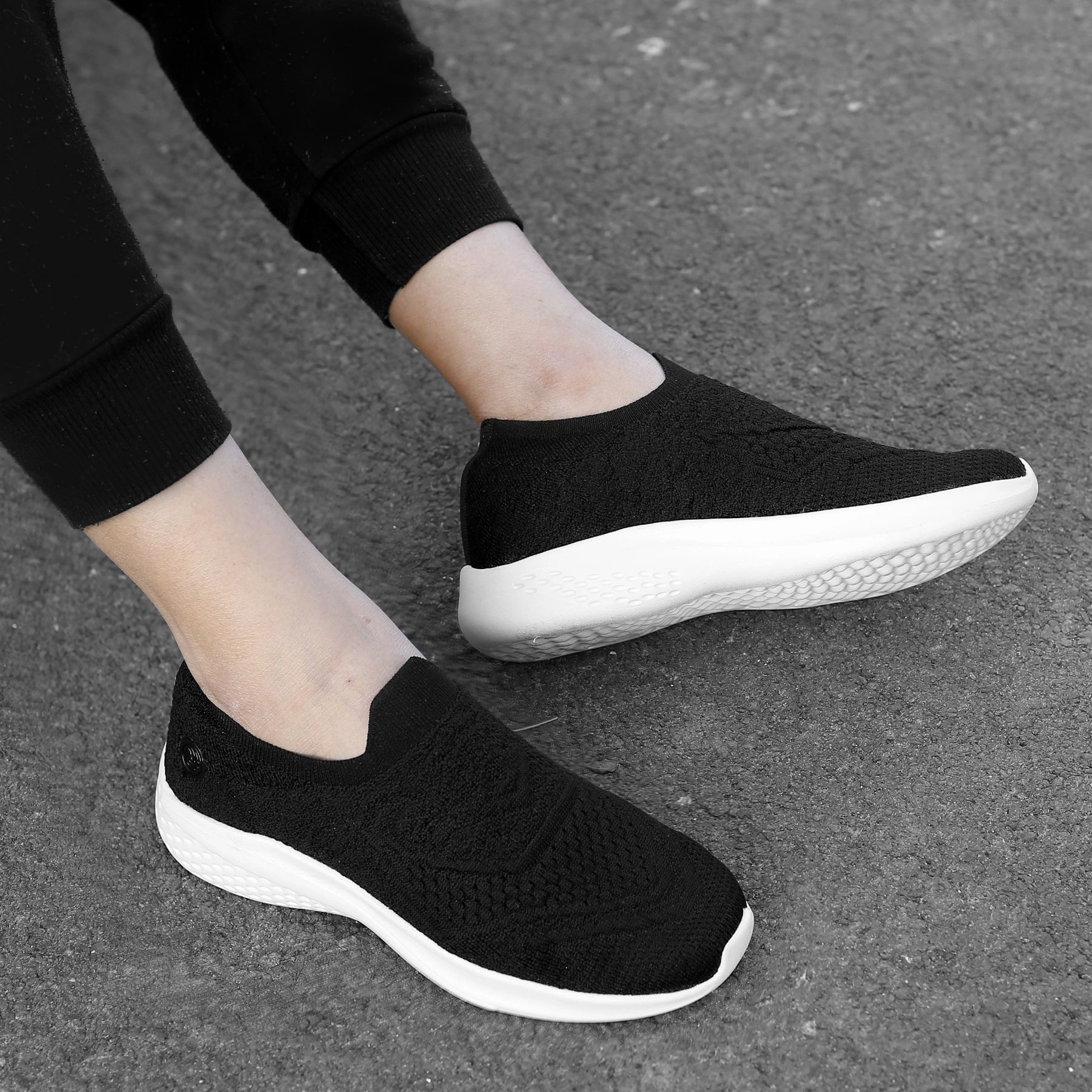 Bacca Bucci Women'S Walker Slip-On Walking Breathable Mesh Sports Shoes Sneakers Easy Essential Flowwear