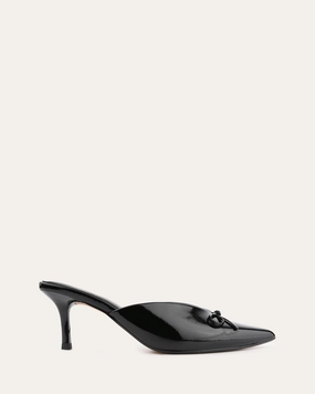 Dynamic Presence Betsy Mid Heels Black Crinkle Patent
