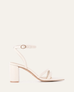 Nino High Heel Sandals Off White Leather Pure Look Designed For Fluidity
