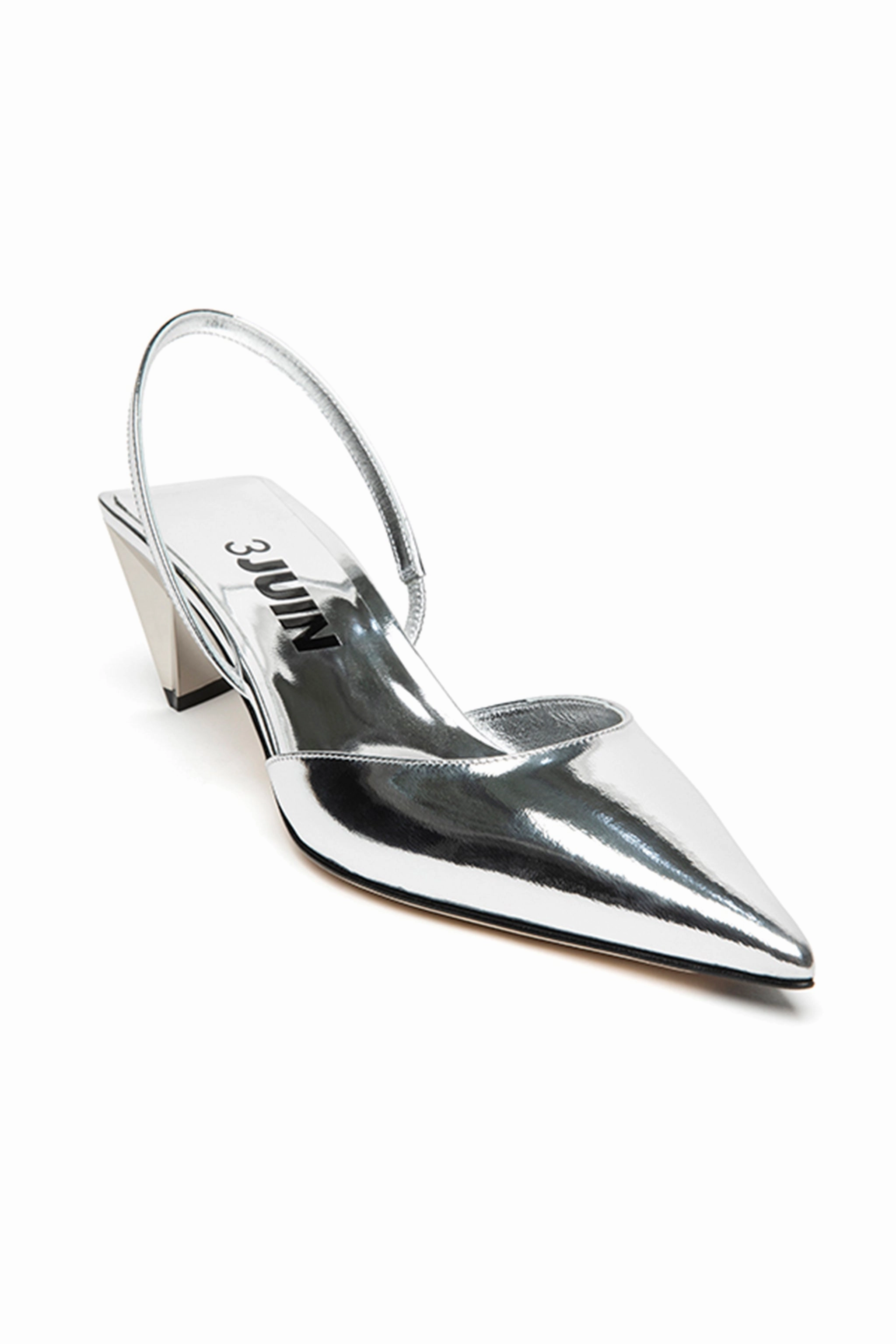 Mariel Vegas Pointed Slingback Shoe In Vegas Silver Pure Lines Modern Motion