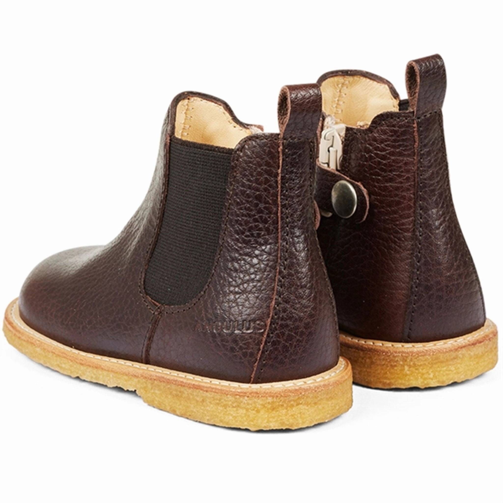 Modern Tone Core Pulse Angulus Starter Chelsea Boots With Elastic Band And Zipper Dark Brown/Brown