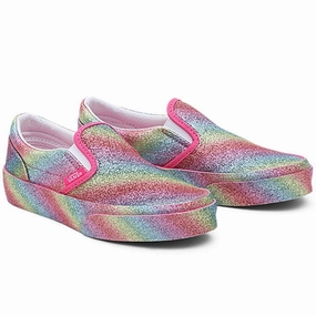Pure Lines Vans Uy Classic Slip-On Sneakers Glitter Rainglow Rainbow