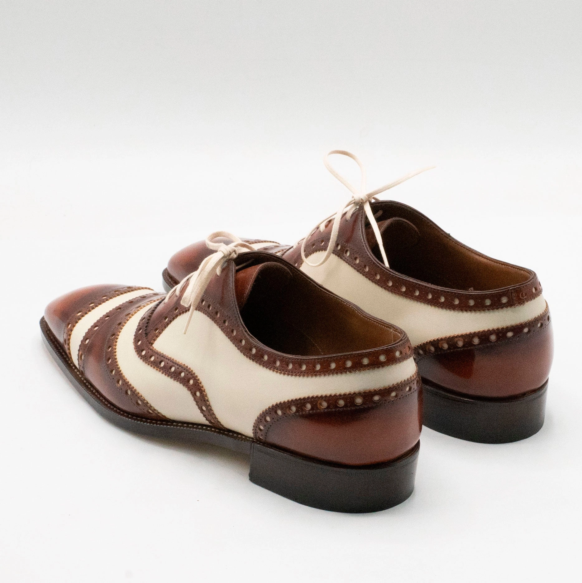 Spectator Full Oxford (Made-To-Order) - Cognac & Cream Precision Comfort