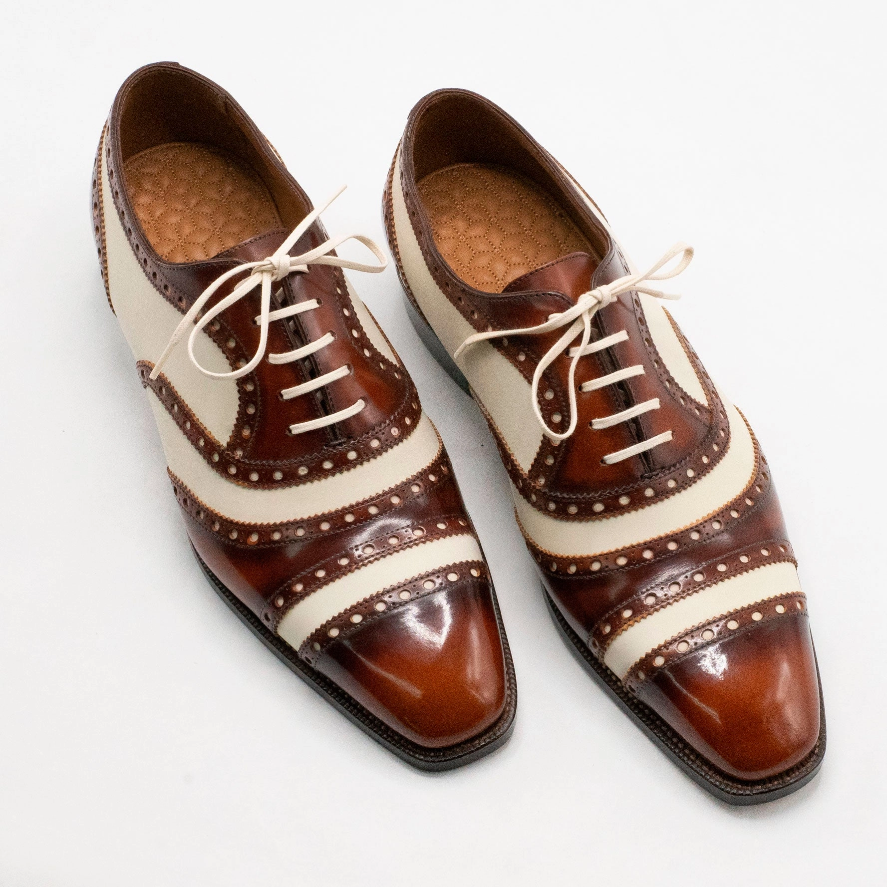 Style Made Easy Less Is Bold Spectator Full Oxford (Made-To-Order) - Cognac & Cream
