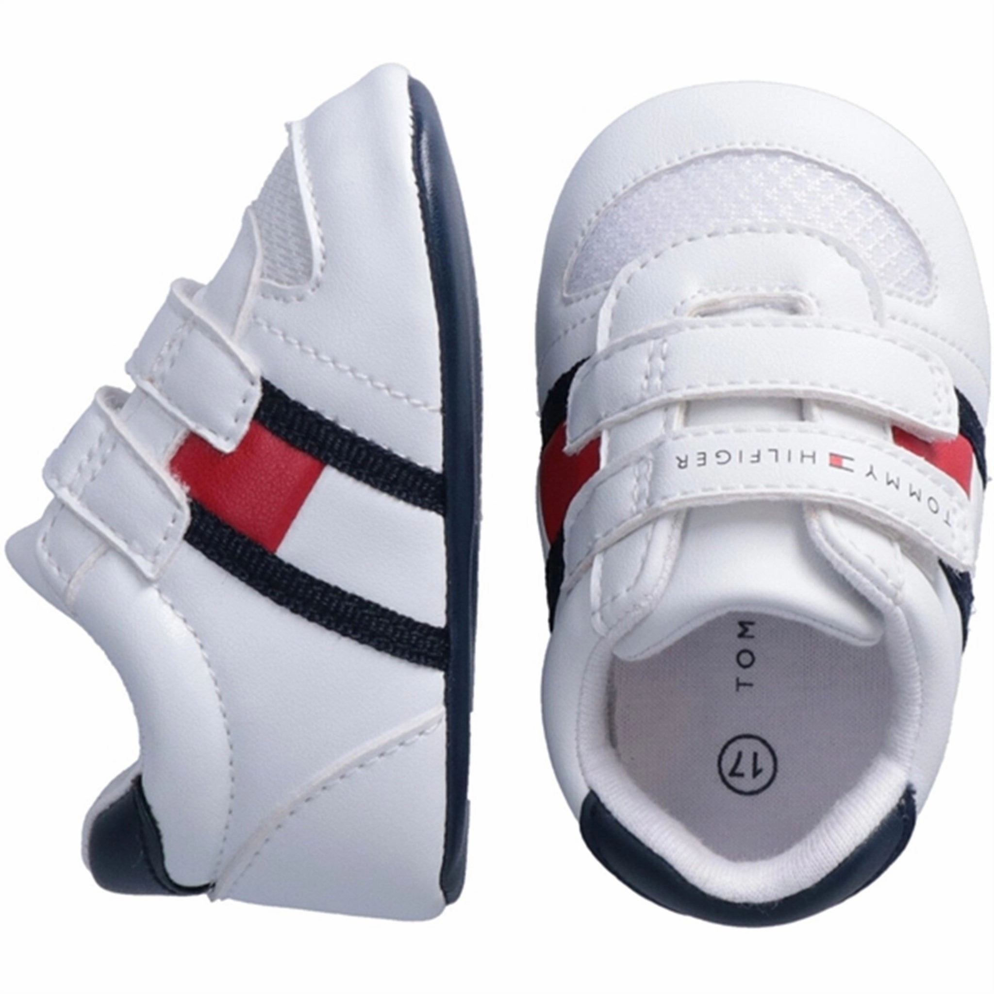Refined Structure Low-Key Performance Tommy Hilfiger Flag Velcro Shoes White/Blue