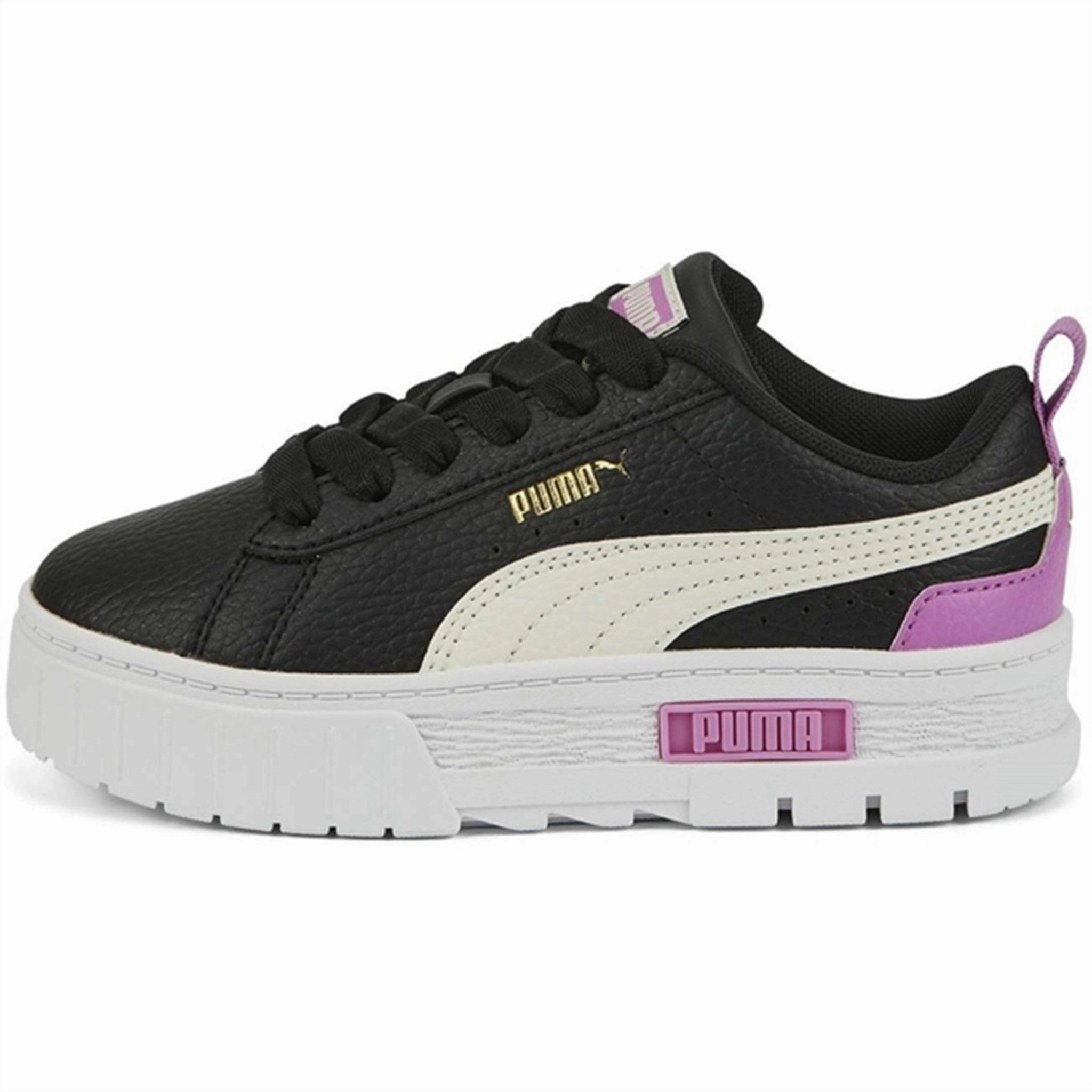 Puma Mayze Lth Ps Black-Whisper White Sneakers Soft Structure Make It Flow